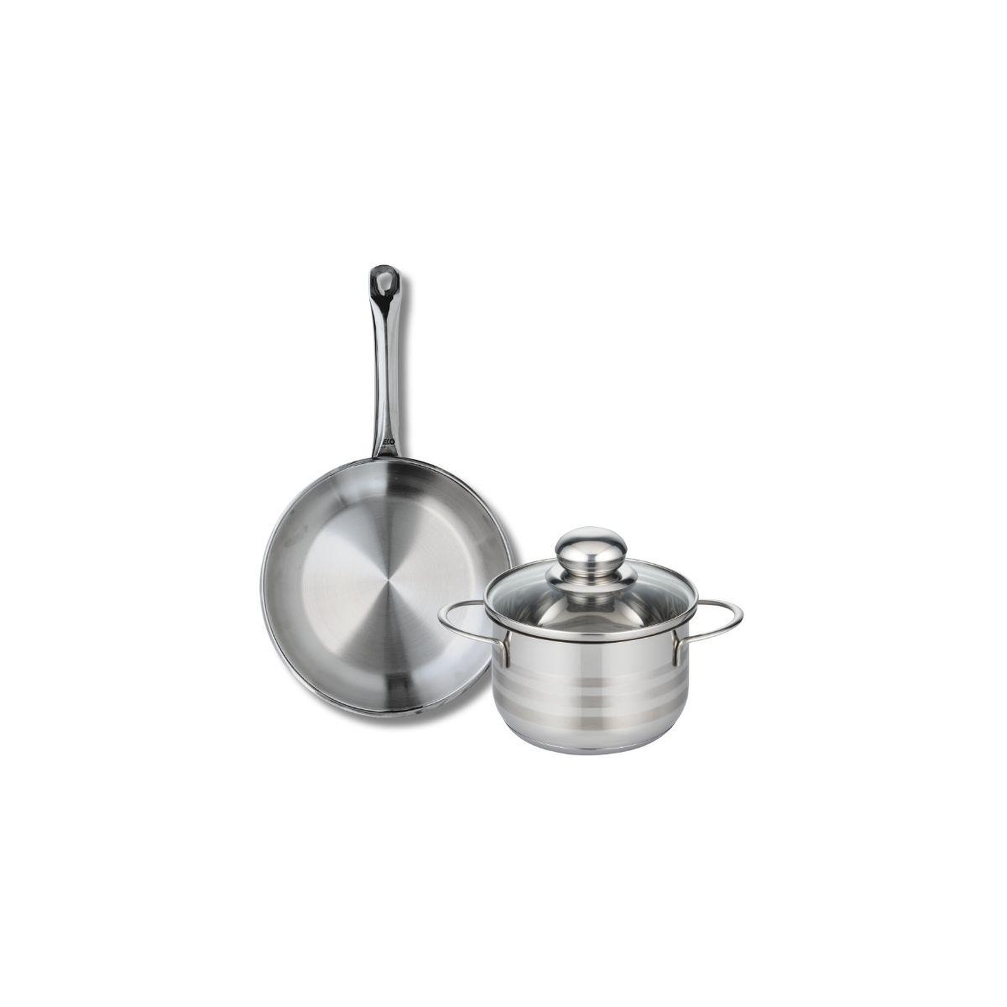 Voir la diapositive 1 : 666 Barcelona Ensemble de 1 Poêle de cuisson 24 cm et 1 faitout 16 cm Elo Profi Brillant