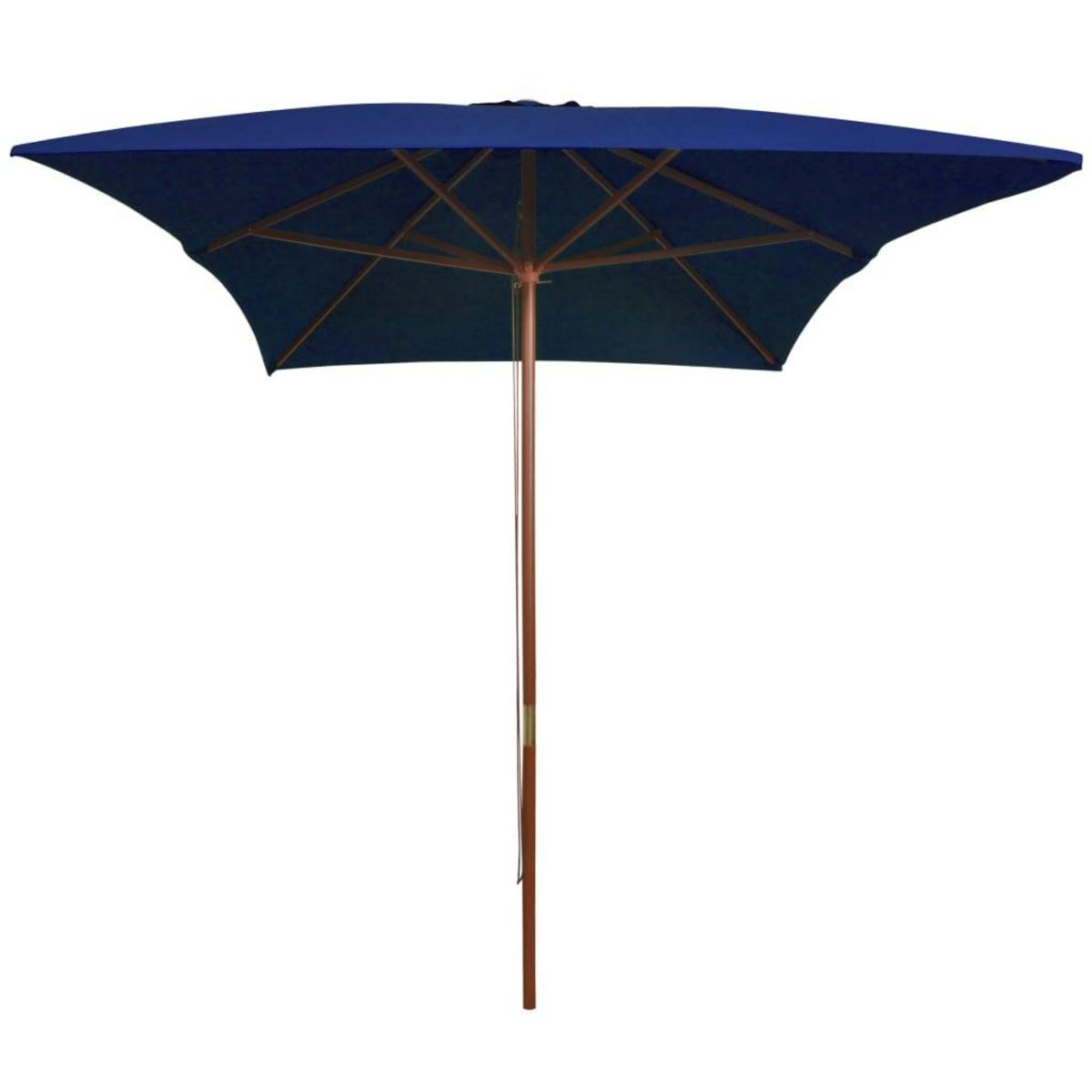 VIDAXL Parasol de jardin avec mat en bois bleu 200x300 cm