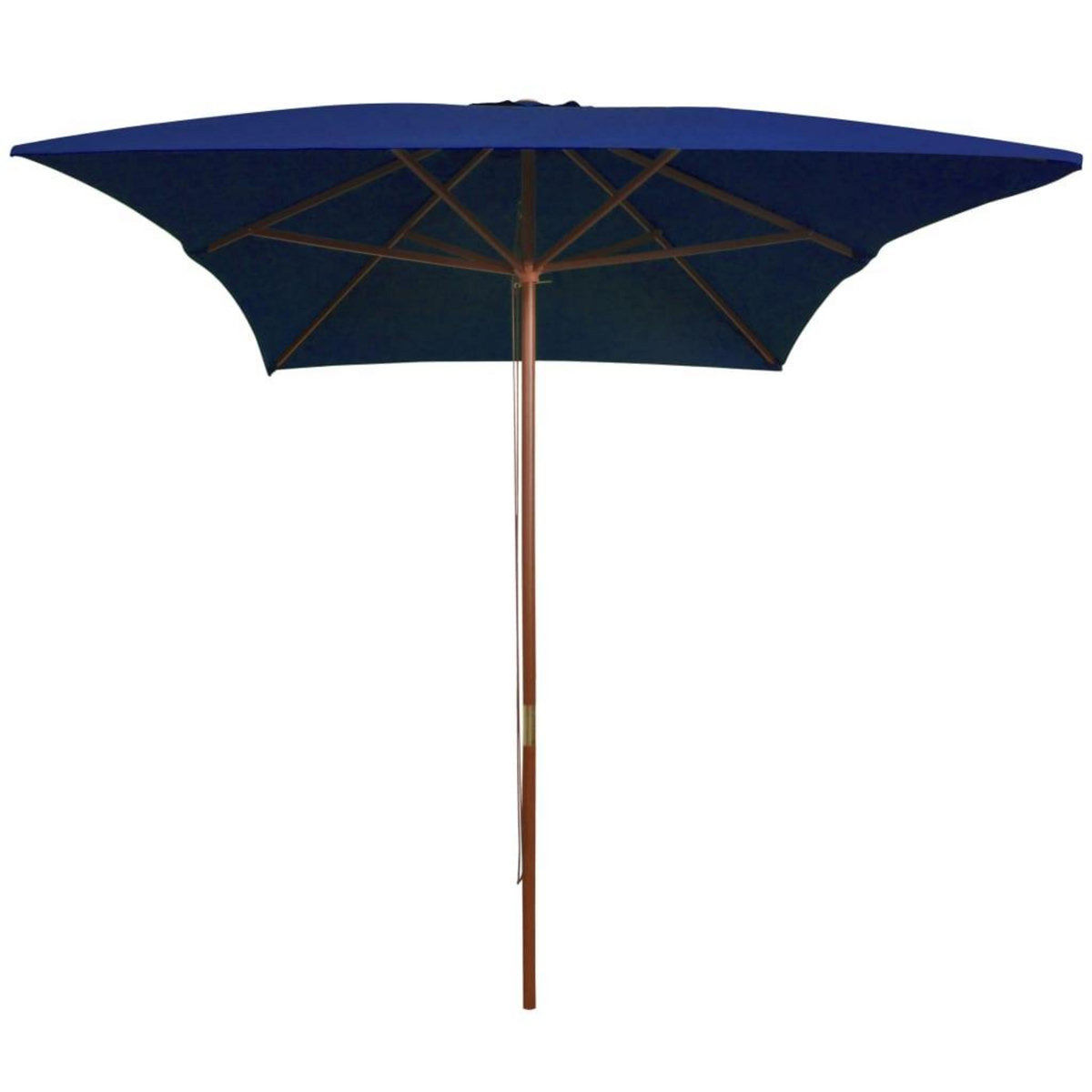 VIDAXL Parasol de jardin avec mat en bois bleu 200x300 cm