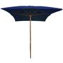 Voir la diapositive 2 : VIDAXL Parasol de jardin avec mat en bois bleu 200x300 cm
