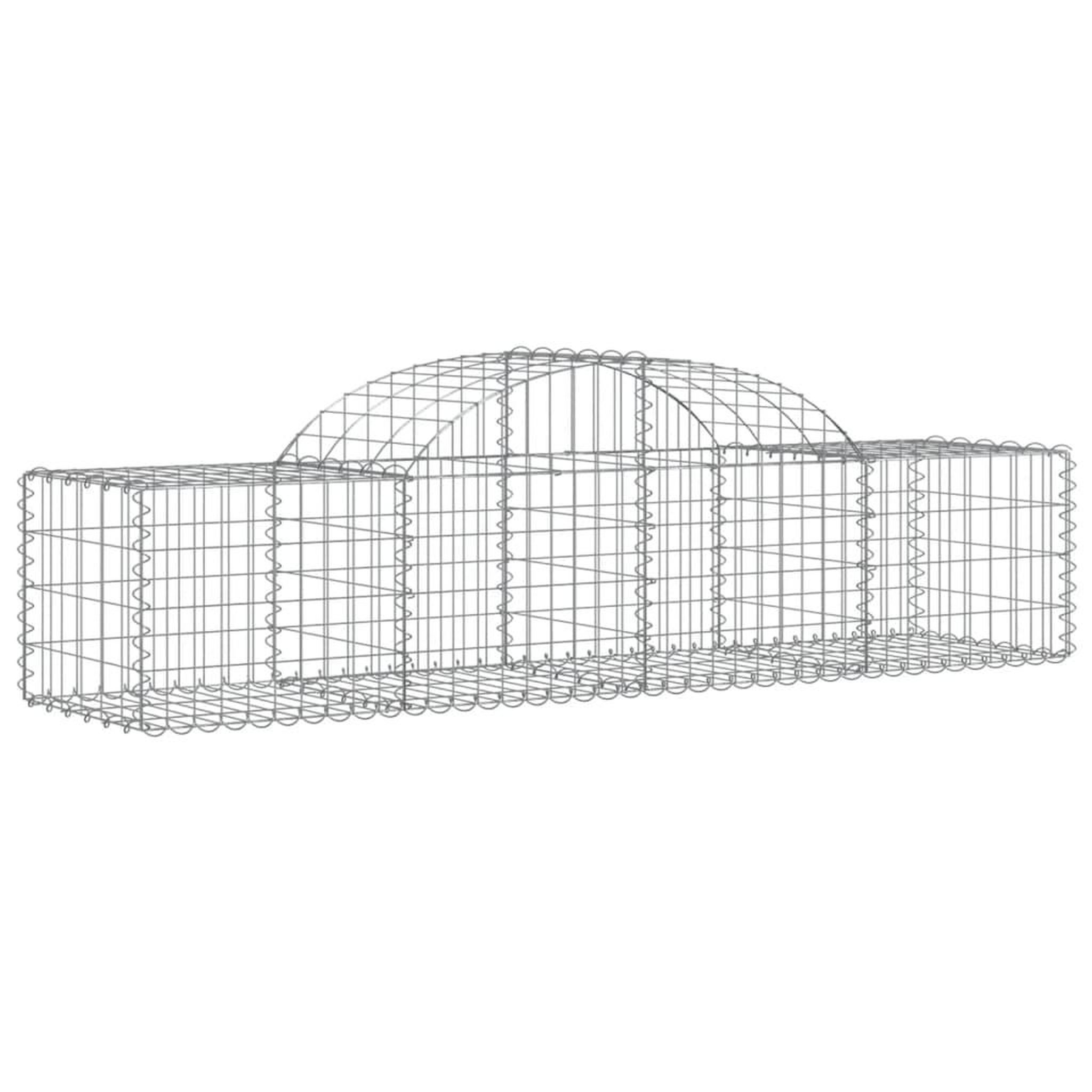 Voir la diapositive 3 : VIDAXL Paniers a gabions arques 2 pcs 200x50x40/60 cm fer galvanise