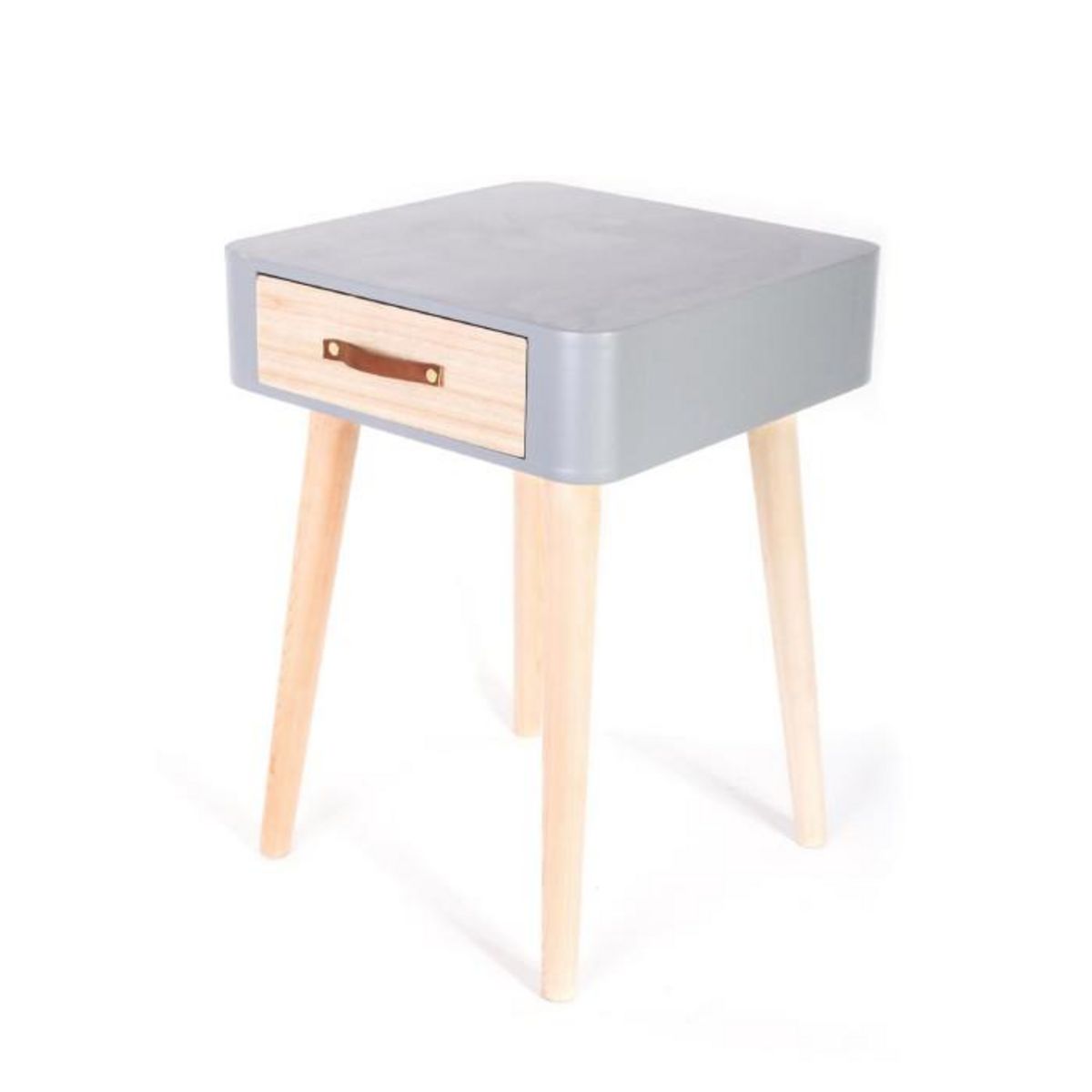 Paris Prix Table de Chevet 1 Tiroir Design  Missouri  48cm Gris
