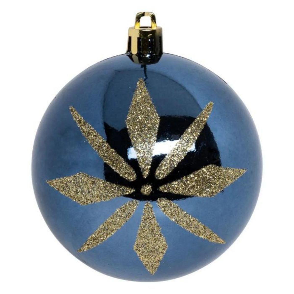 ATMOSPHERA Lot de 8 Boules de Noël  Maison des Couleurs  8cm Bleu & Or