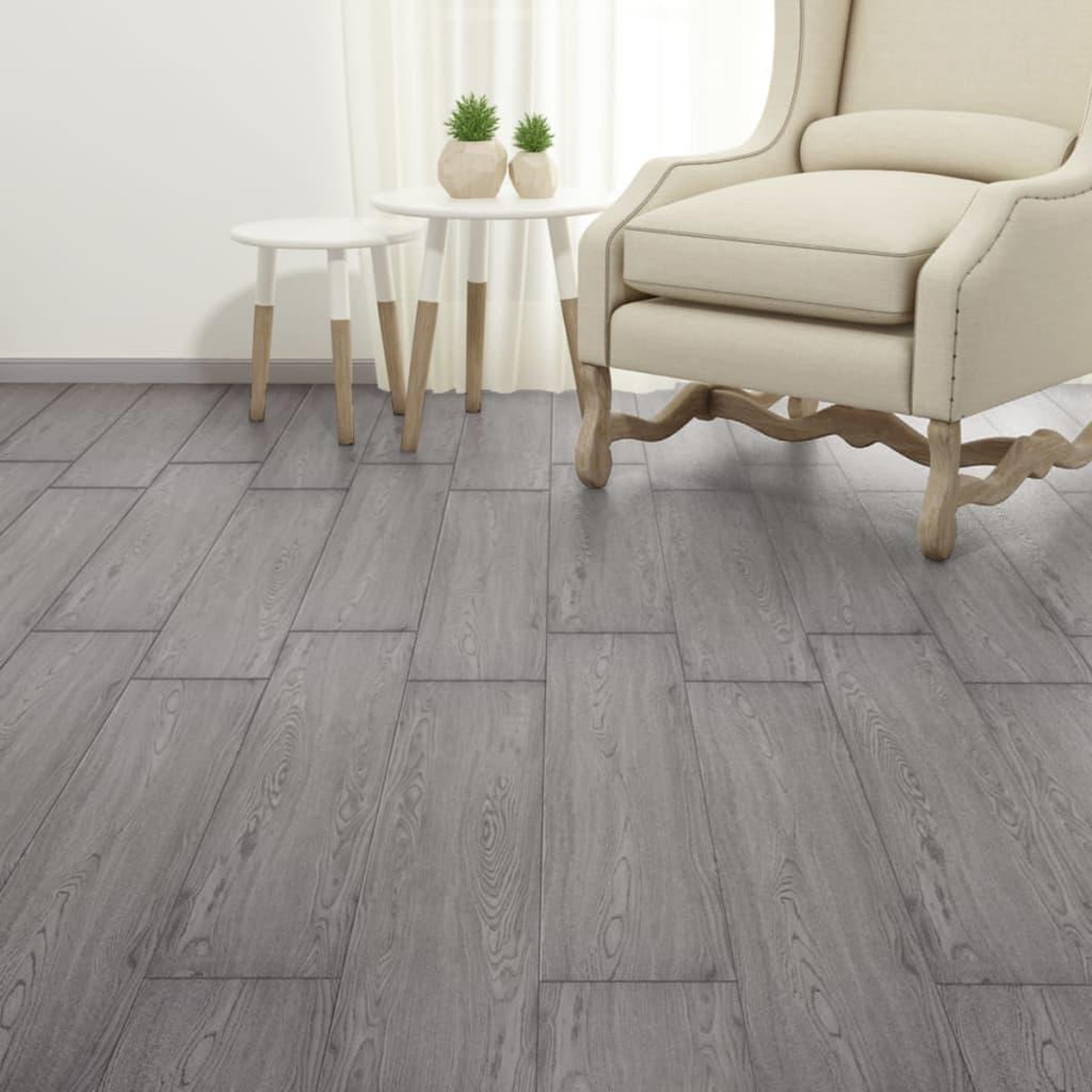 Voir la diapositive 4 : VIDAXL Planches de plancher PVC Non auto-adhesif 5,26m^2 2mm Gris fonce