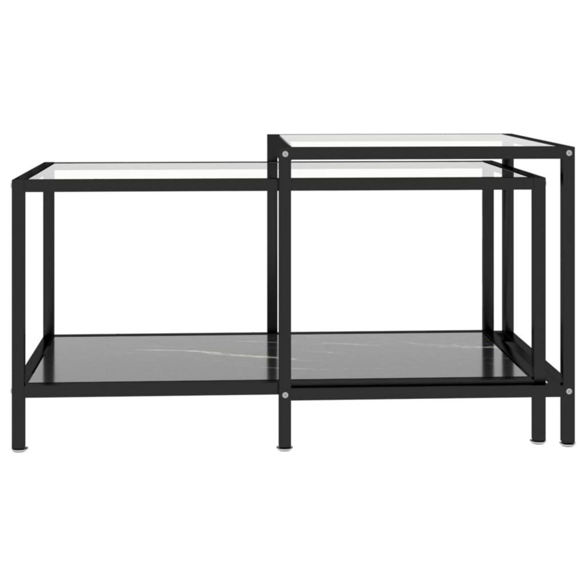 VIDAXL Tables a the 2 pcs Verre trempe Noir