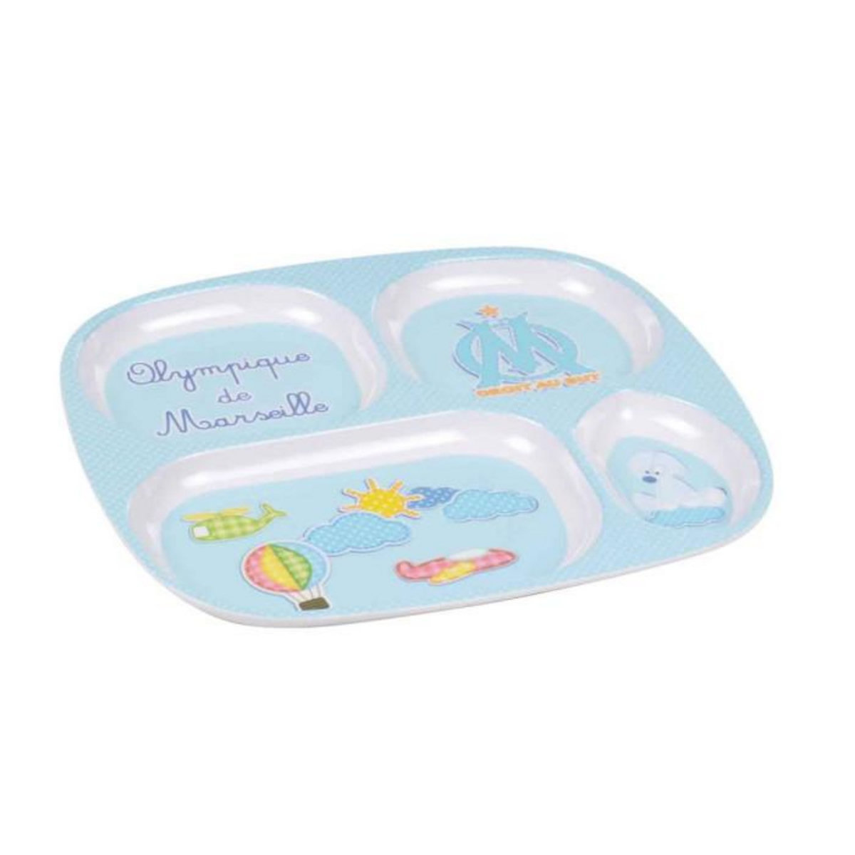 Paris Prix Assiette 4 Compartiments  Olympique de Marseille  24cm Bleu