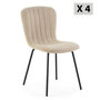 Voir la diapositive 1 : VS VENTA-STOCK Pack 4 chaises Lucky recouvertes de tissu beige