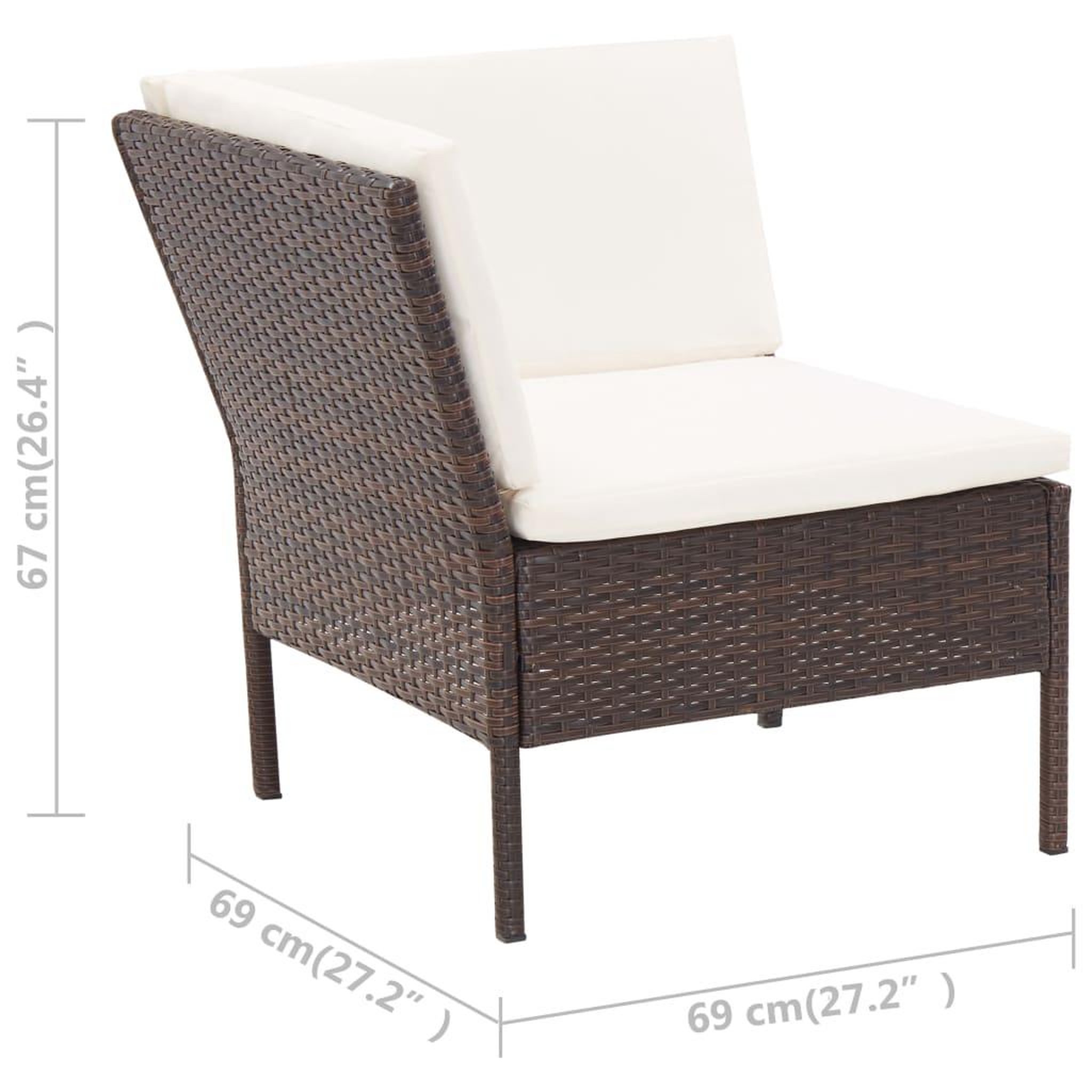 Voir la diapositive 6 : VIDAXL Salon de jardin 6 pcs avec coussins Resine tressee Marron