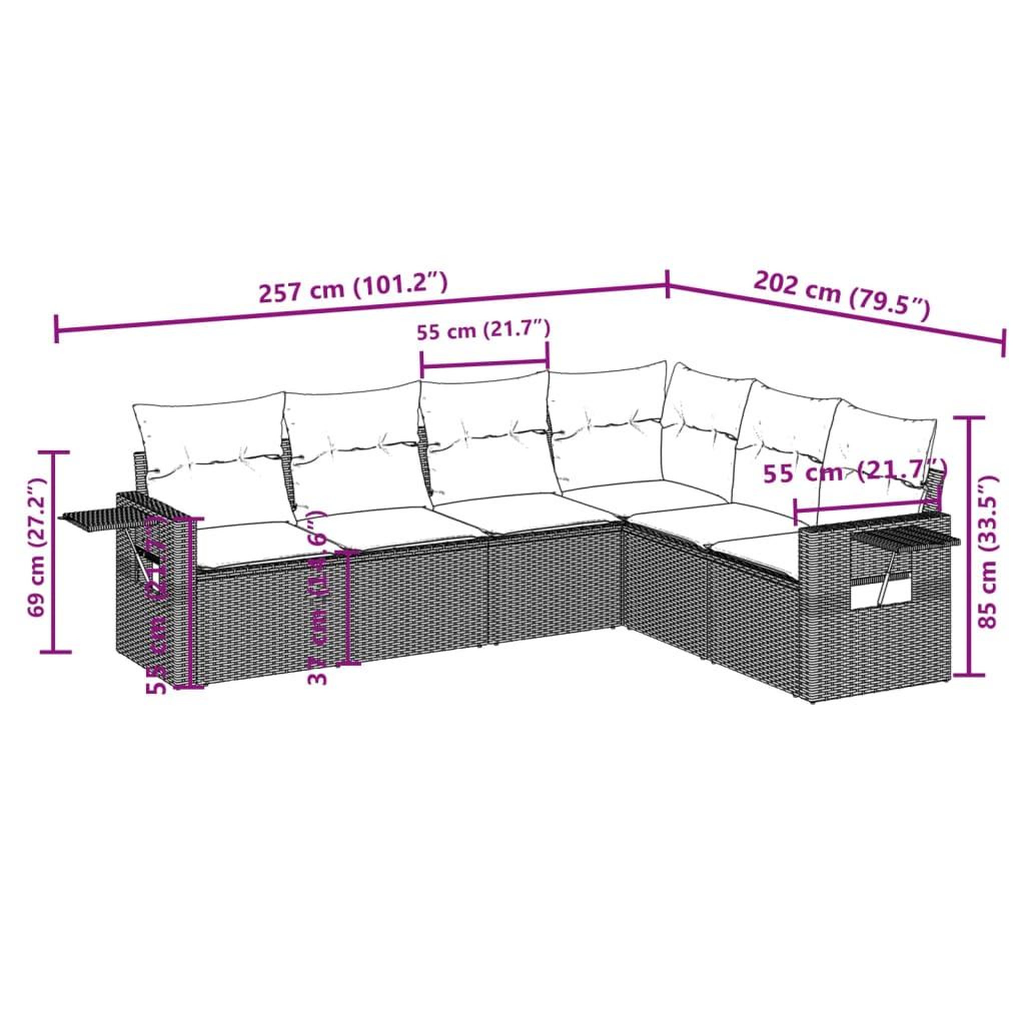 Voir la diapositive 4 : VIDAXL Salon de jardin 6 pcs avec coussins noir resine tressee