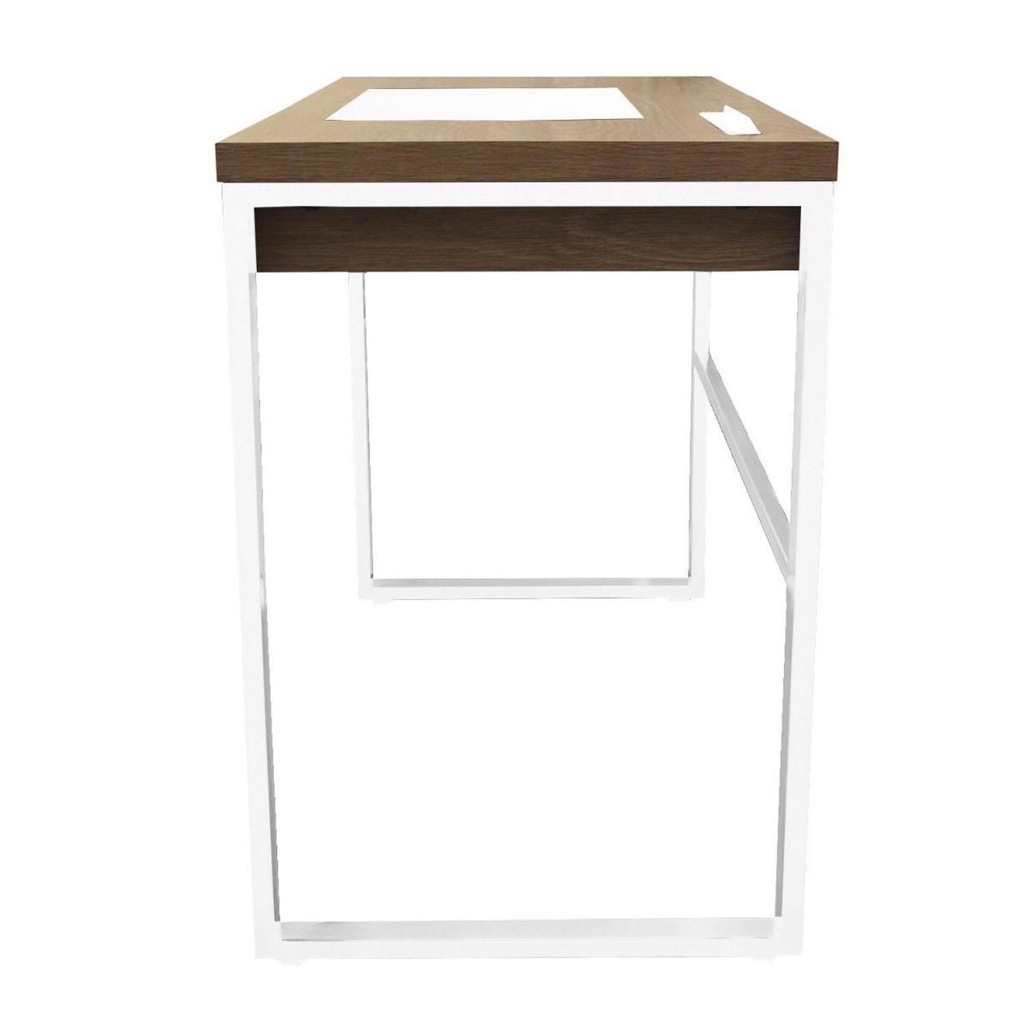 Voir la diapositive 4 : The Home Deco Factory Bureau design 1 tiroir  porqa  100cm naturel & blanc