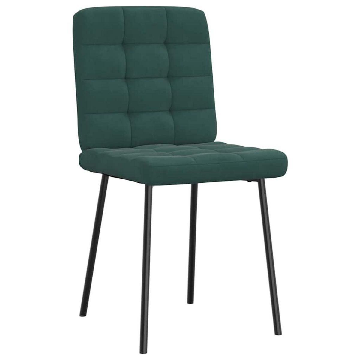 VIDAXL Chaises a manger lot de 2 Vert fonce Velours