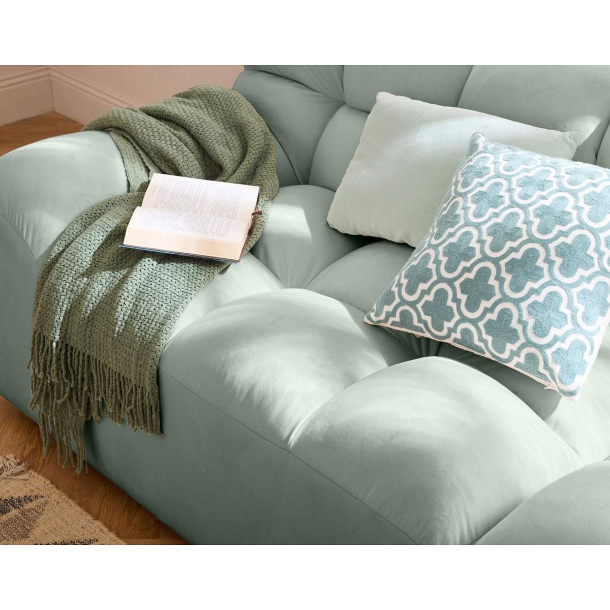 LISA DESIGN Napoli - canapé droit 4 places - en velours