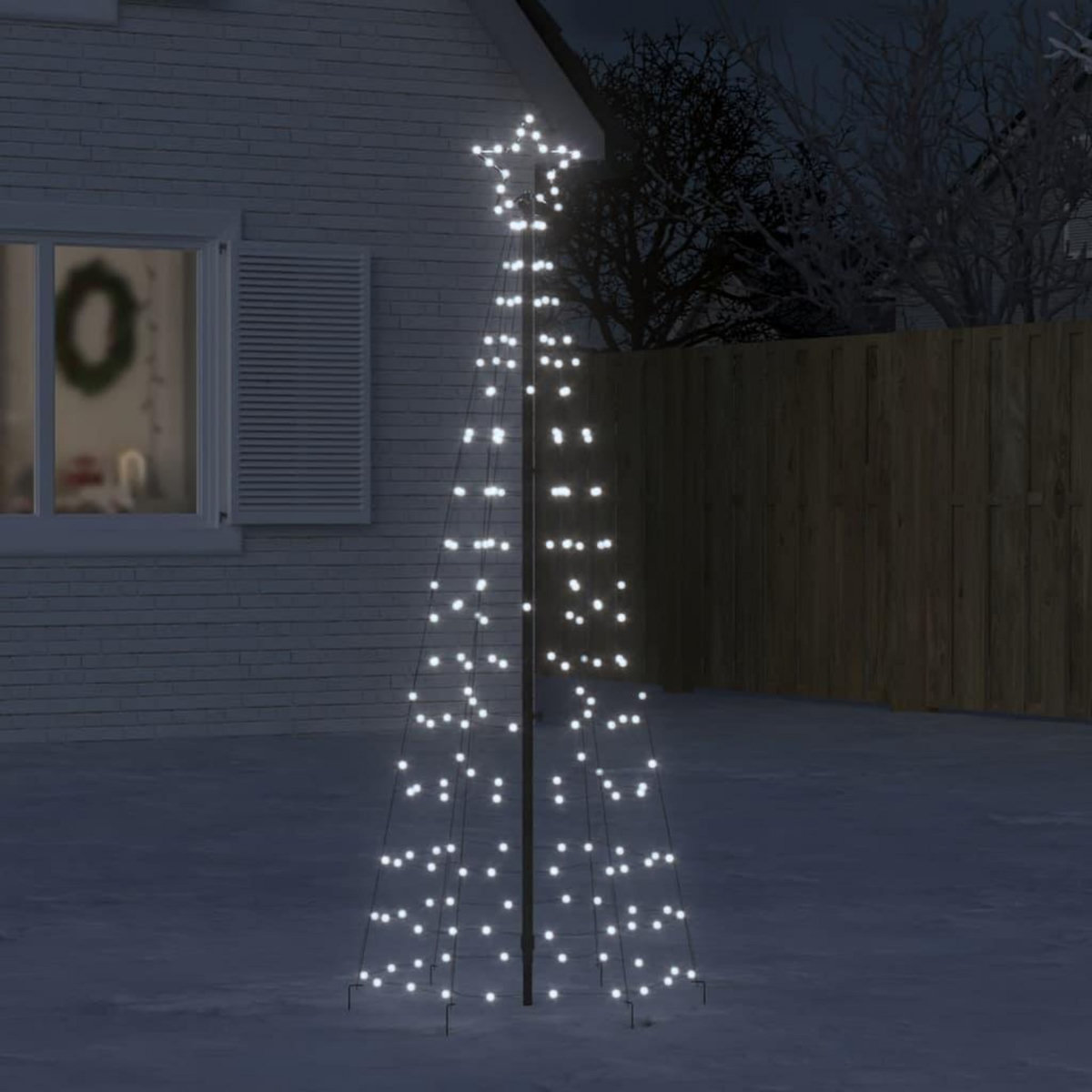 VIDAXL Sapin de Noël a LED avec piquets 220 LED blanc froid 180 cm