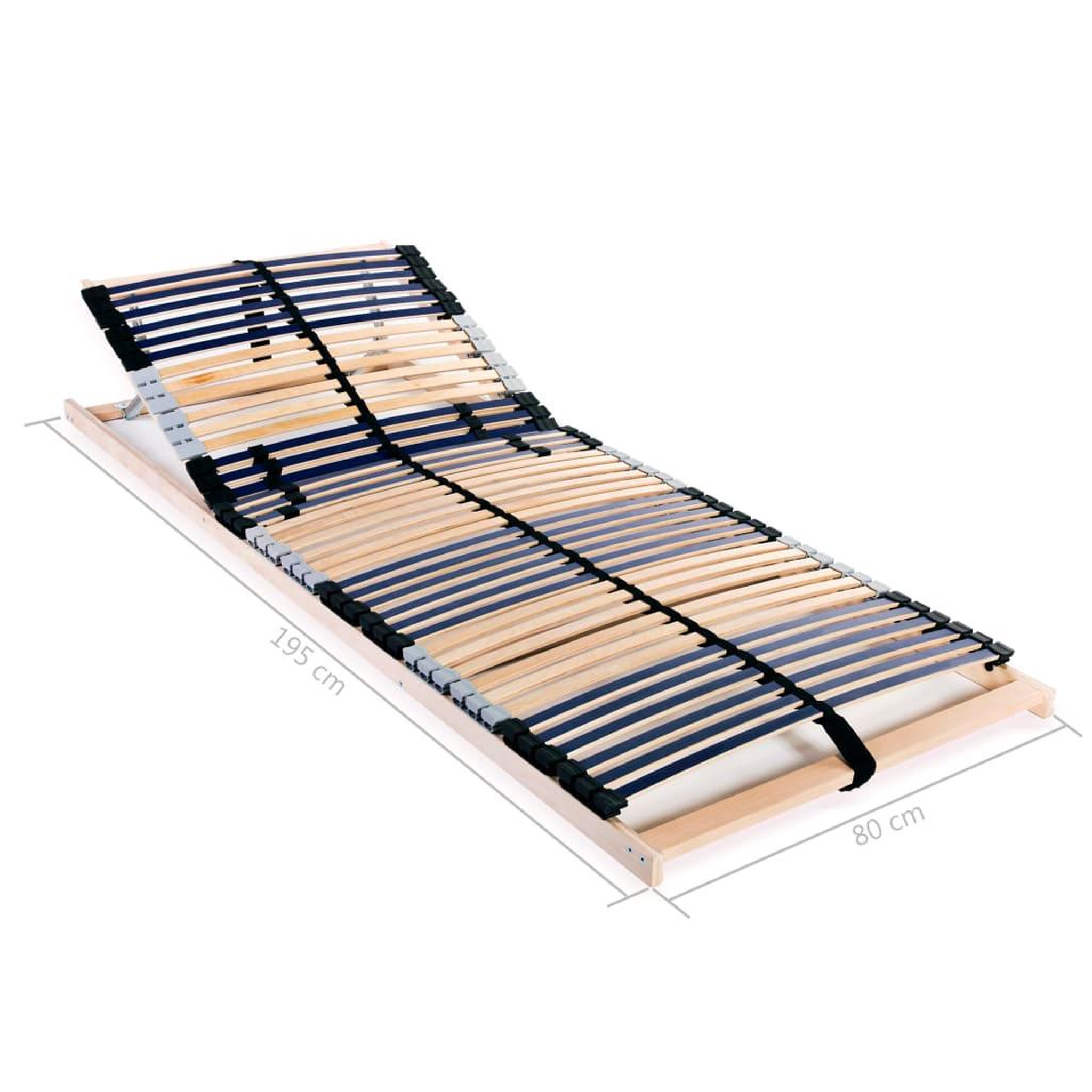 Voir la diapositive 6 : VIDAXL Sommier a lattes sans matelas avec 42 lattes 7 zones 80x200 cm
