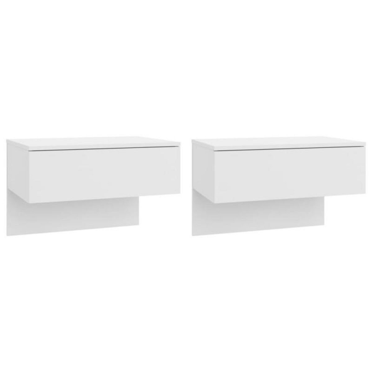 VIDAXL Tables de chevet murales 2 pcs Blanc