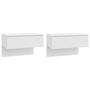 Voir la diapositive 2 : VIDAXL Tables de chevet murales 2 pcs Blanc
