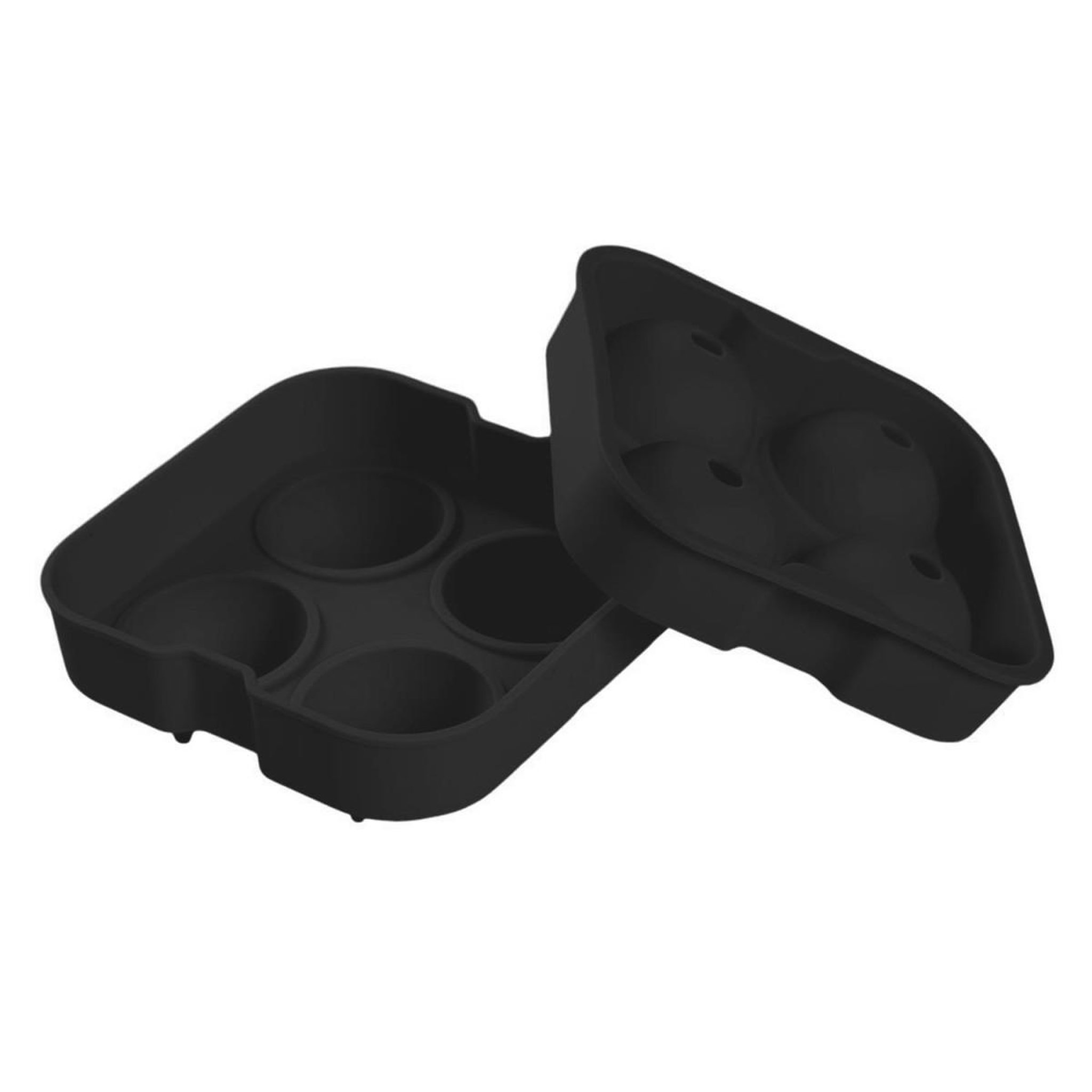 Voir la diapositive 2 : COOK CONCEPT Moule à glaçons en silicone  4 boules  12cm noir