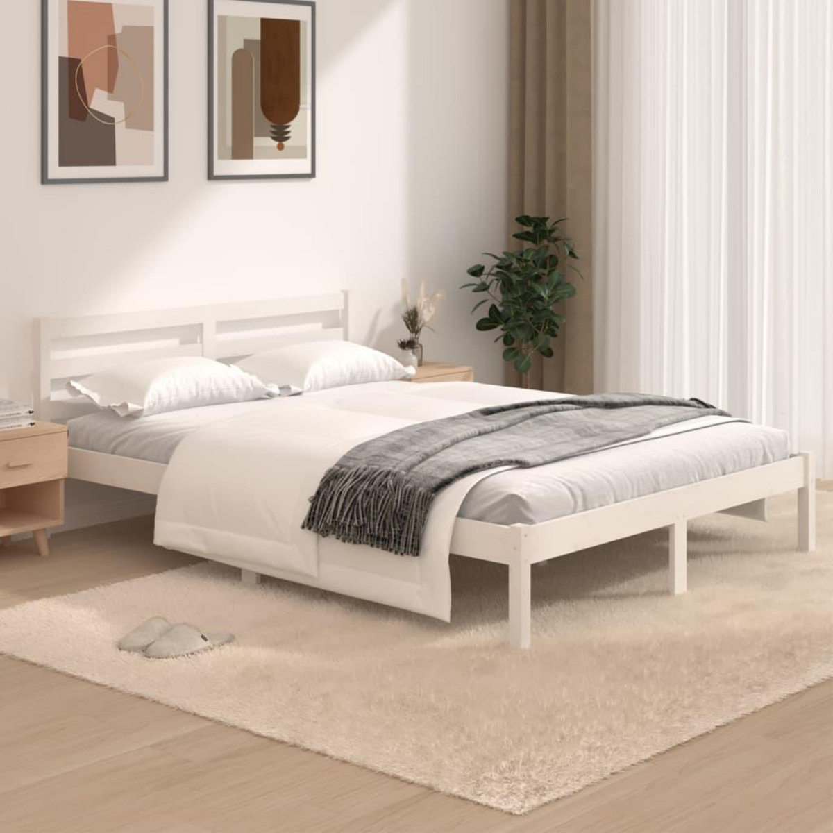 VIDAXL Cadre de lit sans matelas 120x190 cm blanc