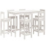Voir la diapositive 2 : VIDAXL Ensemble de bar de jardin 7 pcs blanc bois de pin massif