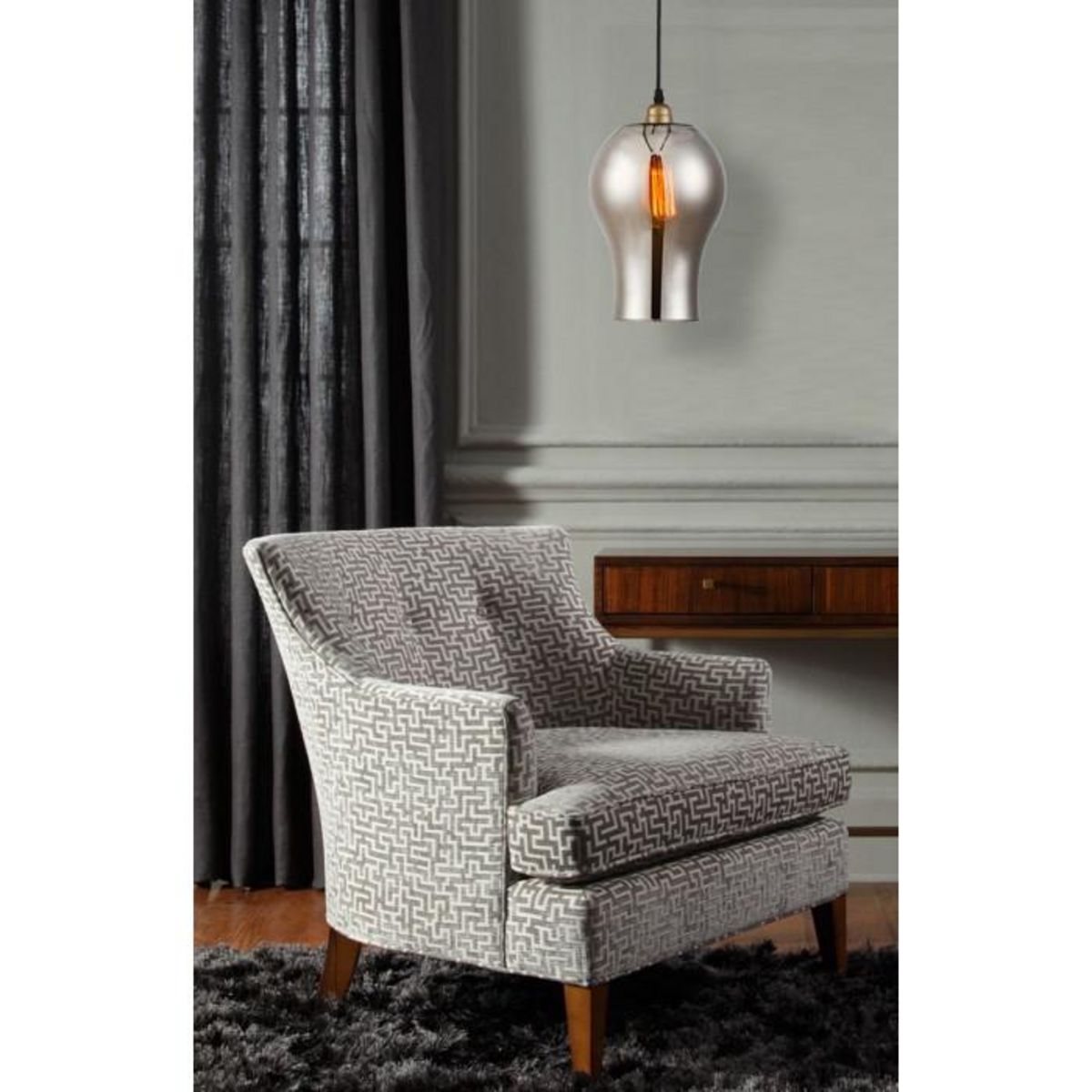 Paris Prix Lampe Suspension Déco  Gala  33cm Argent