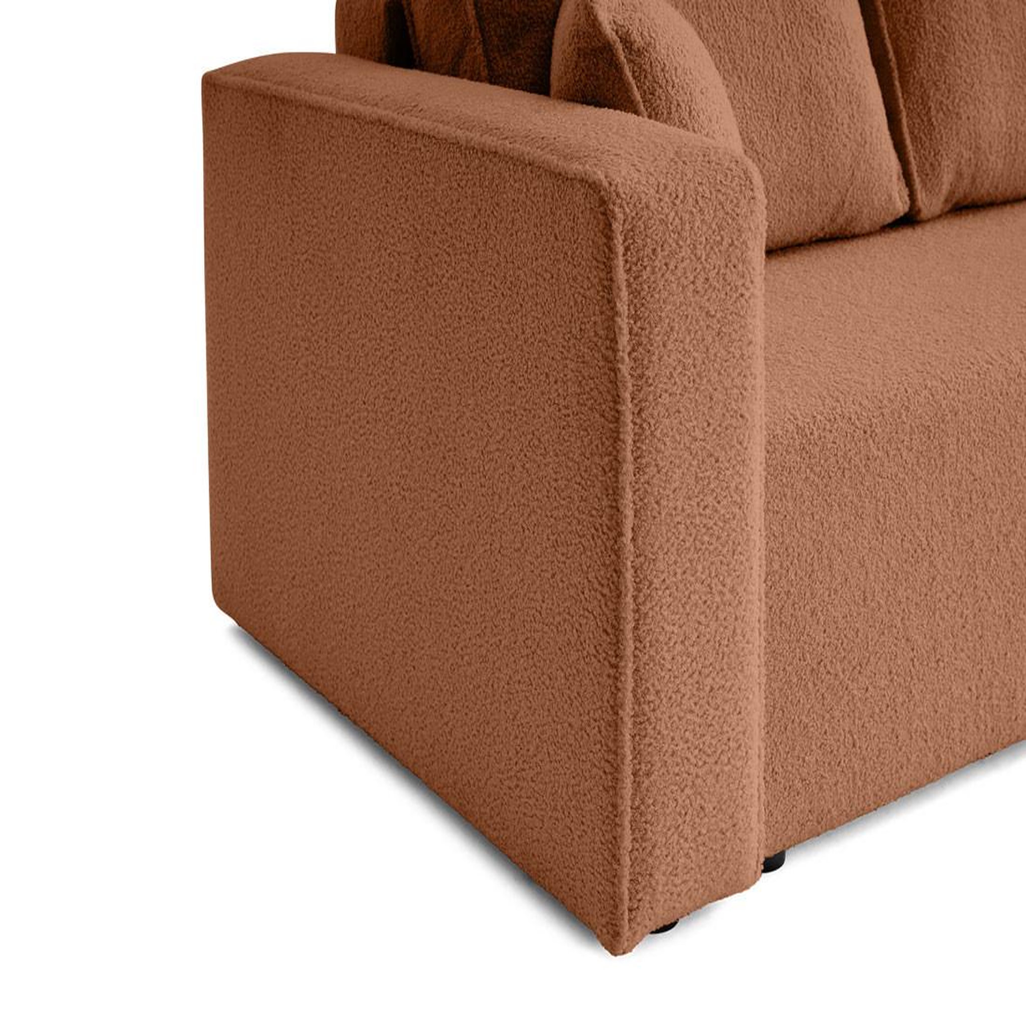 Voir la diapositive 6 : BEST MOBILIER Topaze - canapé 3 places - convertible avec coffre - en tissu bouclette