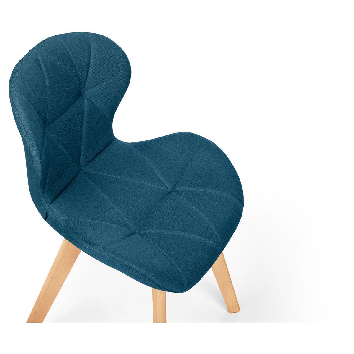 Lot de 2 chaises en tissu style scandinave pieds bois massif GAYA