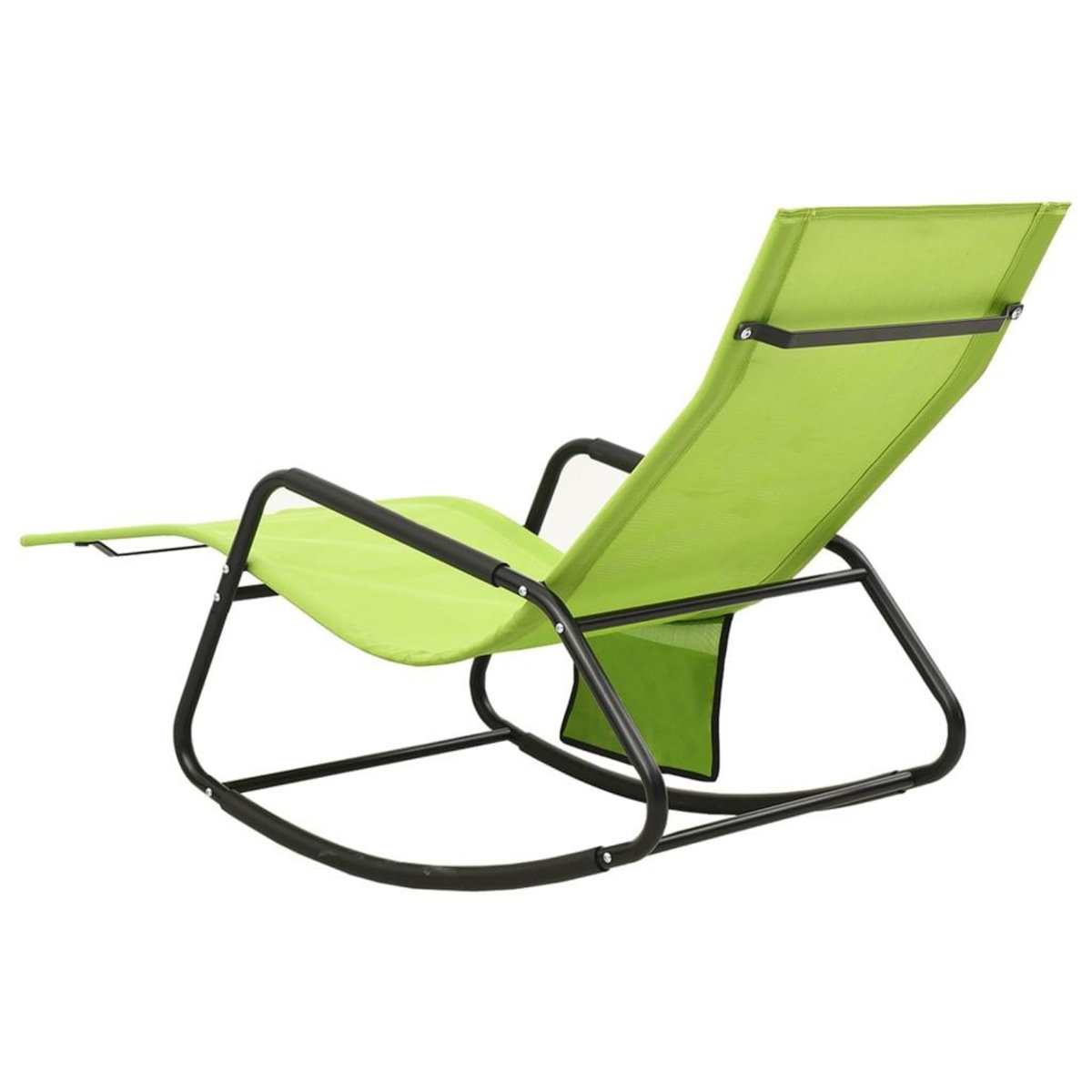 VIDAXL Chaise longue acier et textilene vert