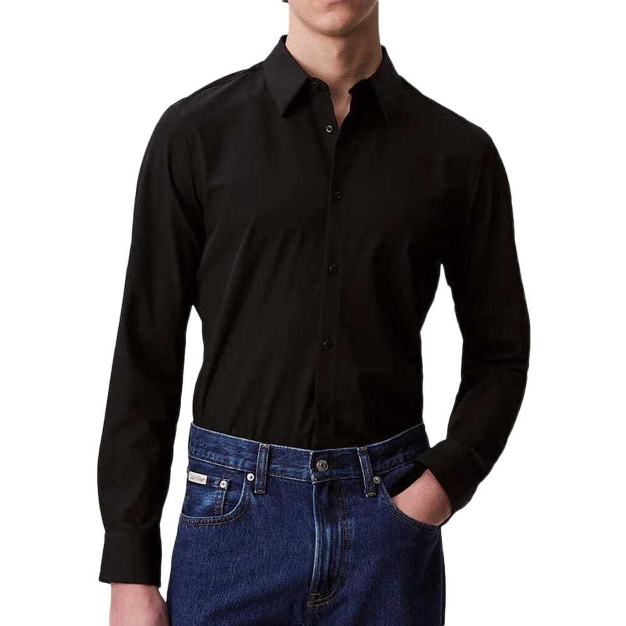 CALVIN KLEIN JEANS Chemise Noir Homme Calvin Klein Jeans Tech Stretch Slim. Coloris disponibles : Noir