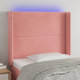 Voir la diapositive 1 : VIDAXL Tete de lit a LED Rose 103x16x118/128 cm Velours