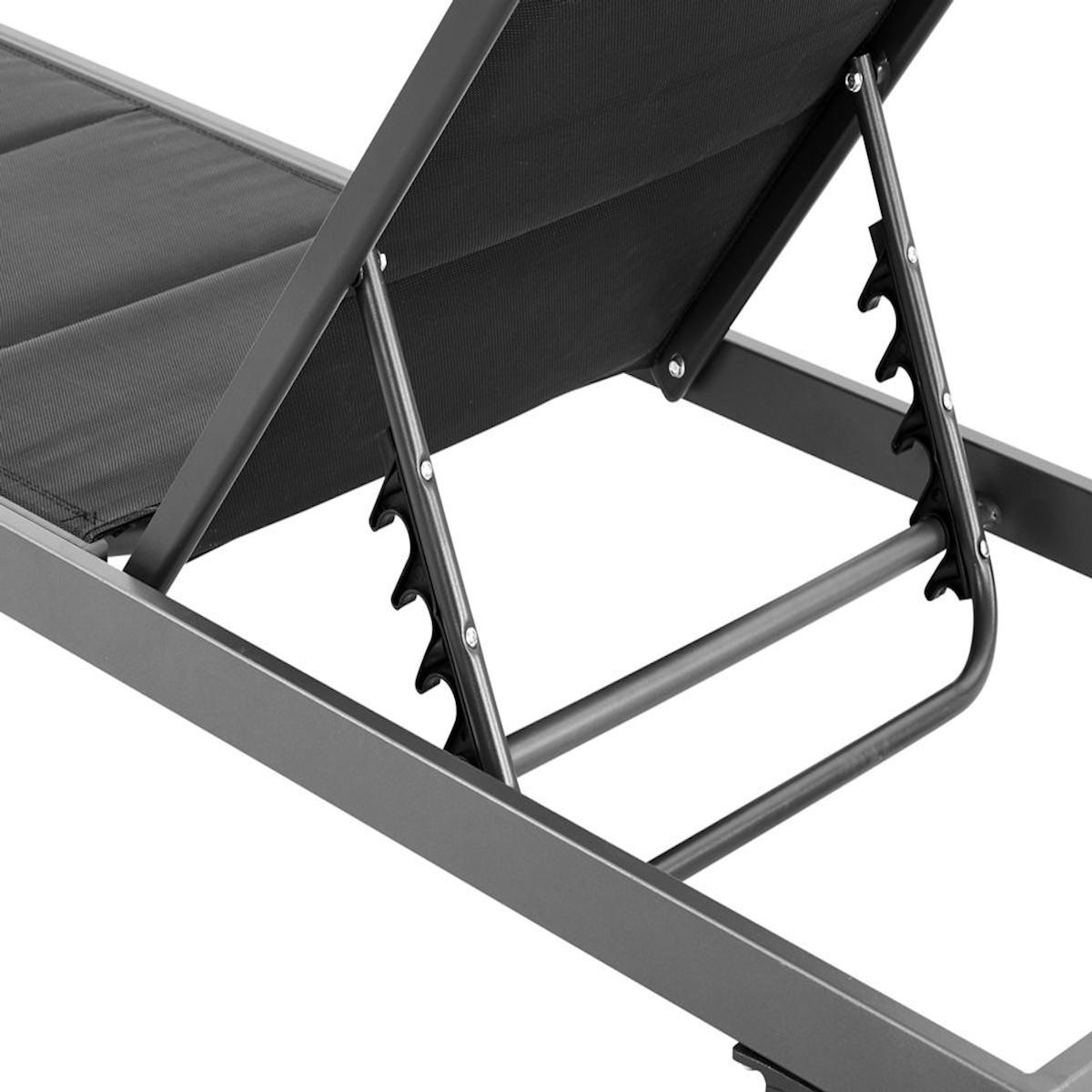 Habitat et Jardin Bain de soleil textilène matelassé et aluminium  Bella  - Phoenix - Noir