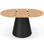 Voir la diapositive 3 : ID MARKET Table à manger ronde extensible ANGELE 4-8 personnes bois effet hêtre et pied noir 110-150 cm