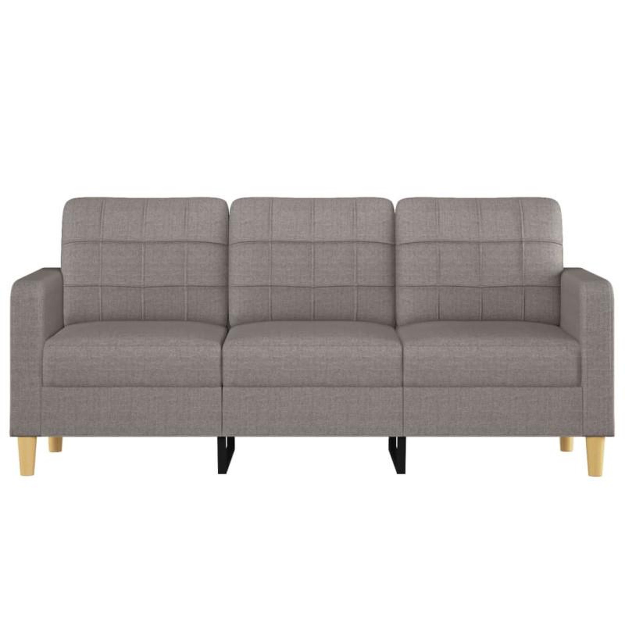 Voir la diapositive 3 : VIDAXL Canapé à 3 places Taupe 180 cm Tissu