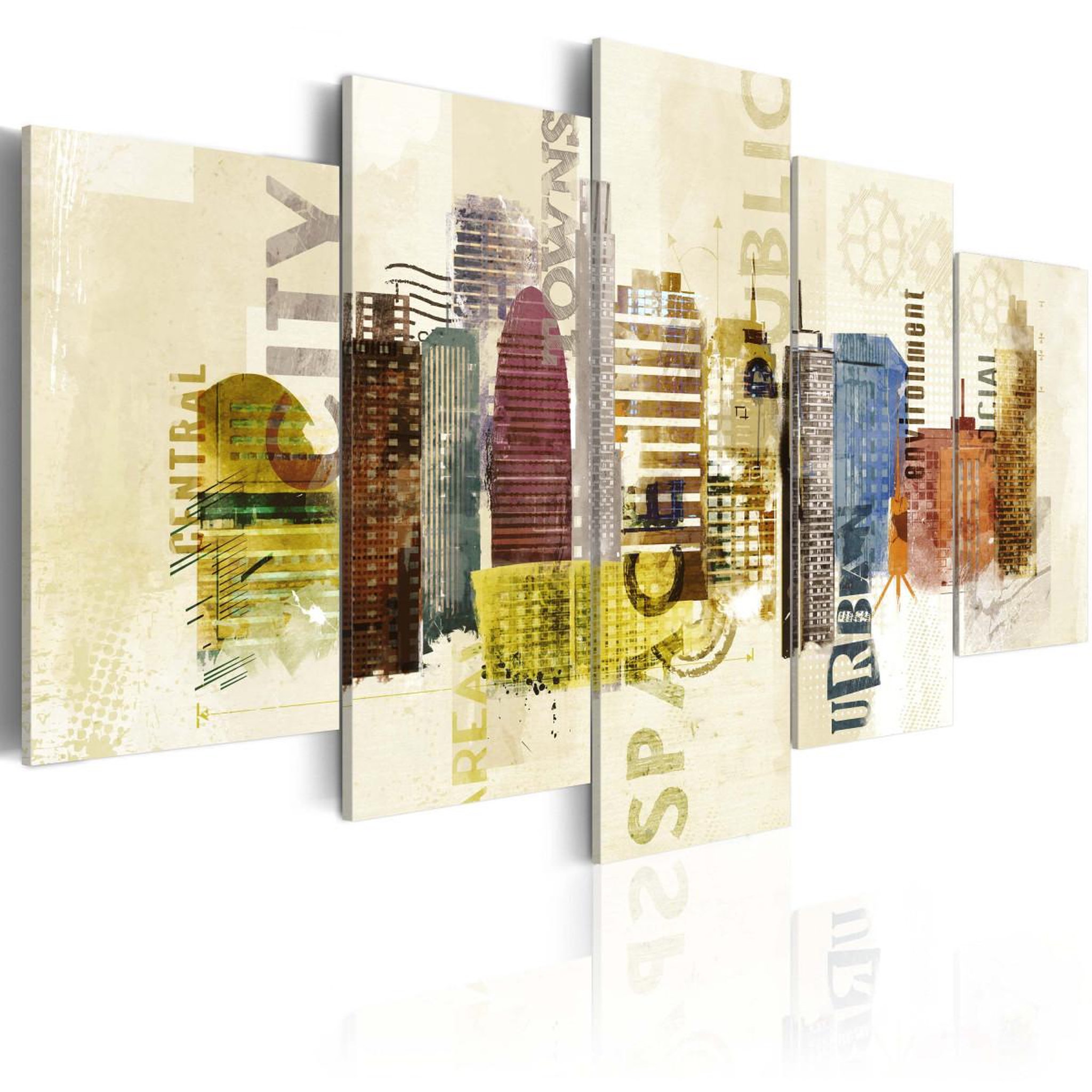 Voir la diapositive 1 : Paris Prix Tableau Imprimé 5 Panneaux  Design Urbain