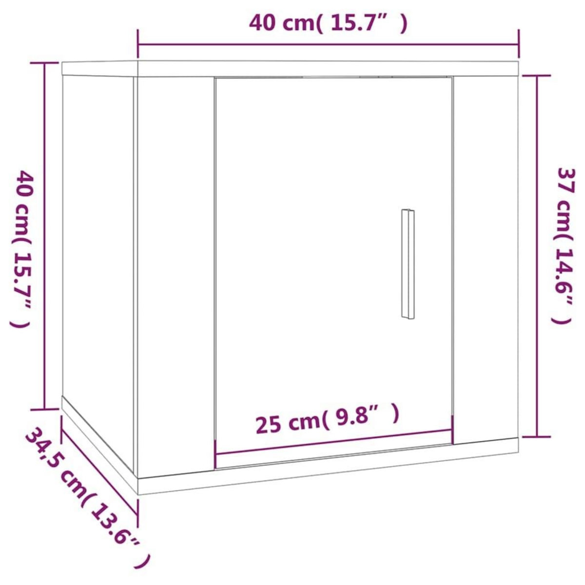 VIDAXL Meuble TV mural Chene sonoma 40x34,5x40 cm