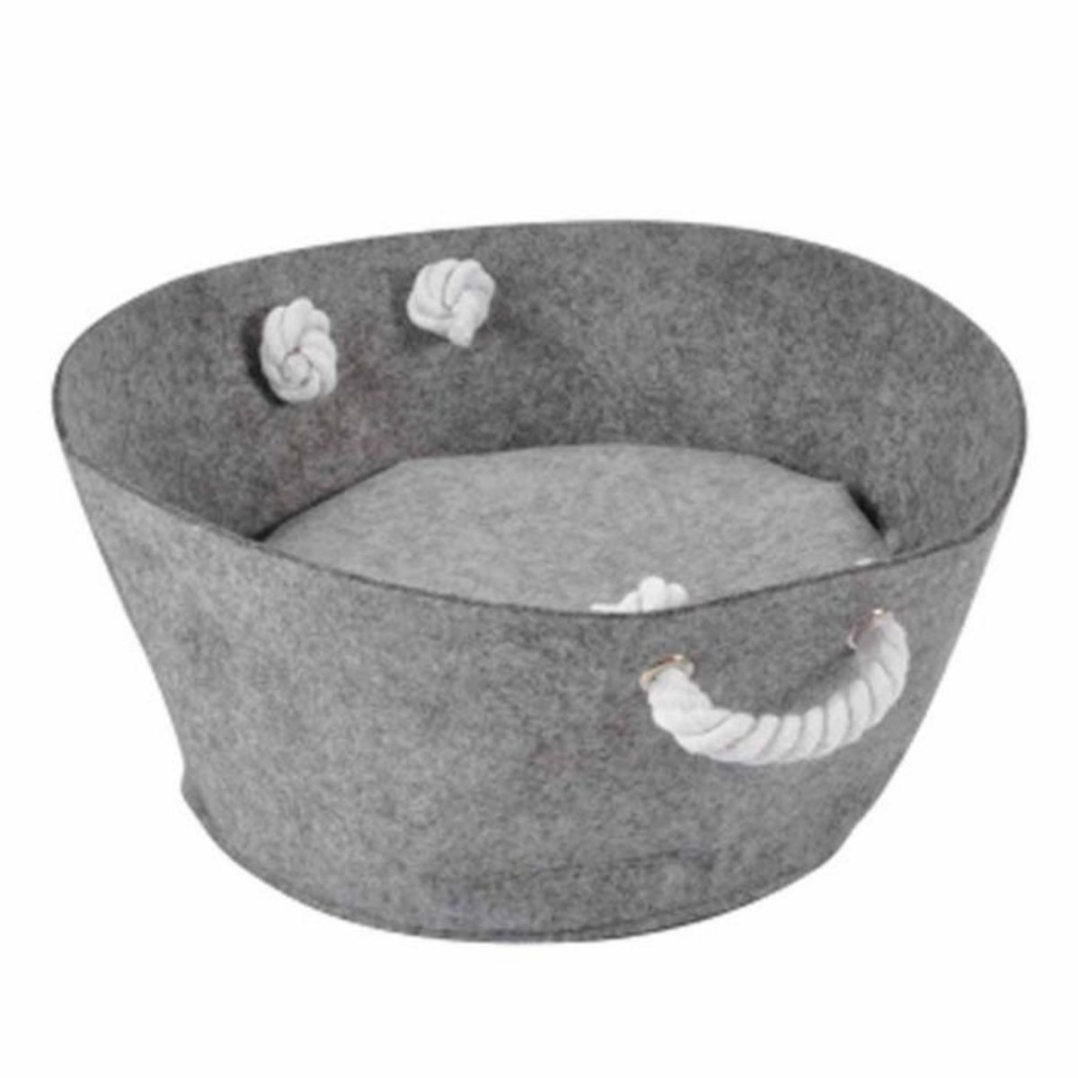 Paris Prix Panier pour Chien & Chat  Anses en Corde  40cm Gris