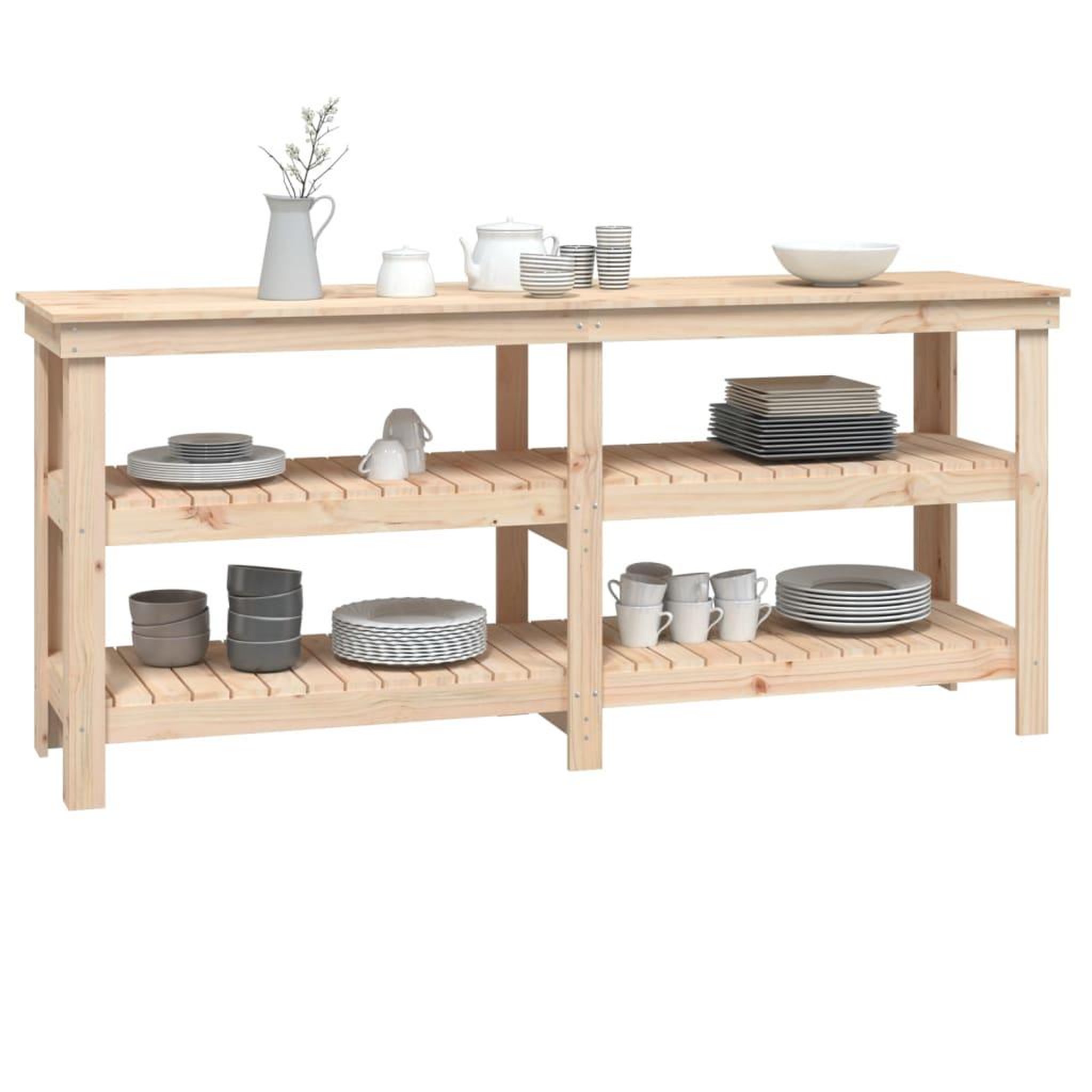 Voir la diapositive 4 : VIDAXL Banc de travail 181x50x80 cm Bois de pin massif