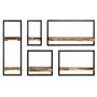 Voir la diapositive 2 : VIDAXL Set d'etageres murales 5 pcs Bois d'acacia massif et acier