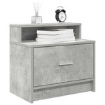 VIDAXL Tables de chevet avec tiroir 2 pcs gris beton 51x31x47 cm