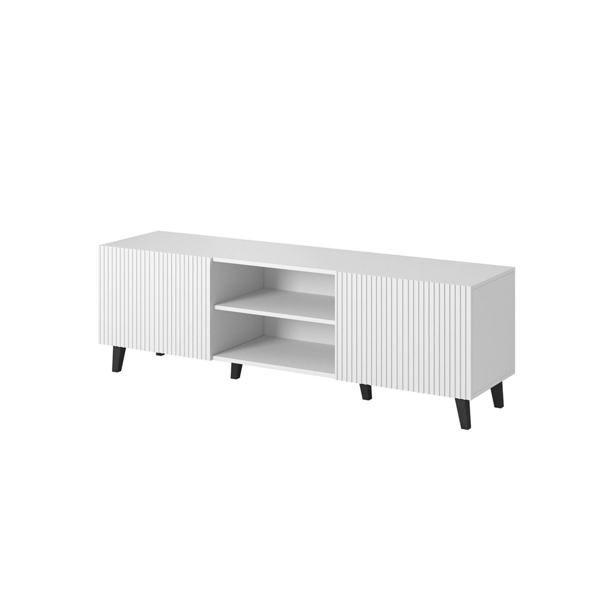 BEST MOBILIER Sanna - meuble tv - 2 portes et 2 niches - 150 cm