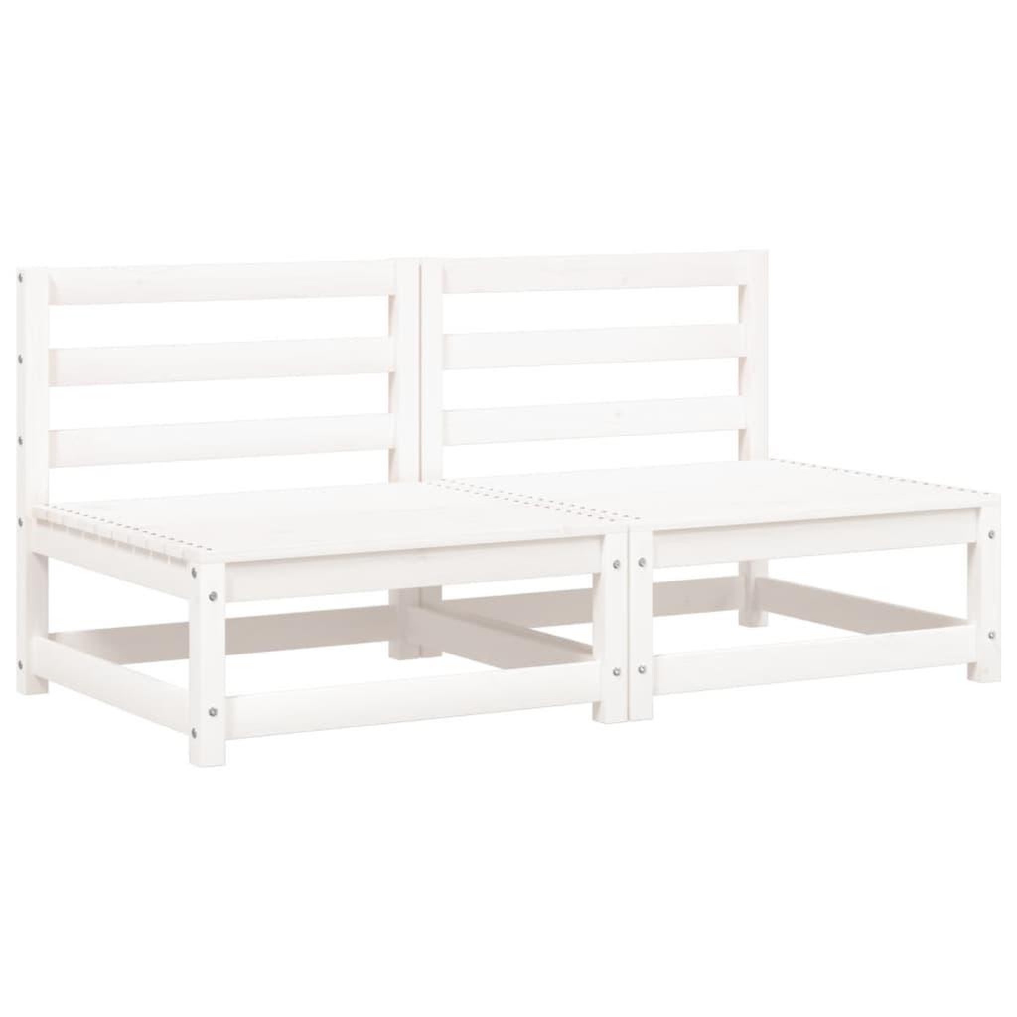 Voir la diapositive 4 : VIDAXL Canapes de jardin sans accoudoirs coussins 2pcs bois massif pin