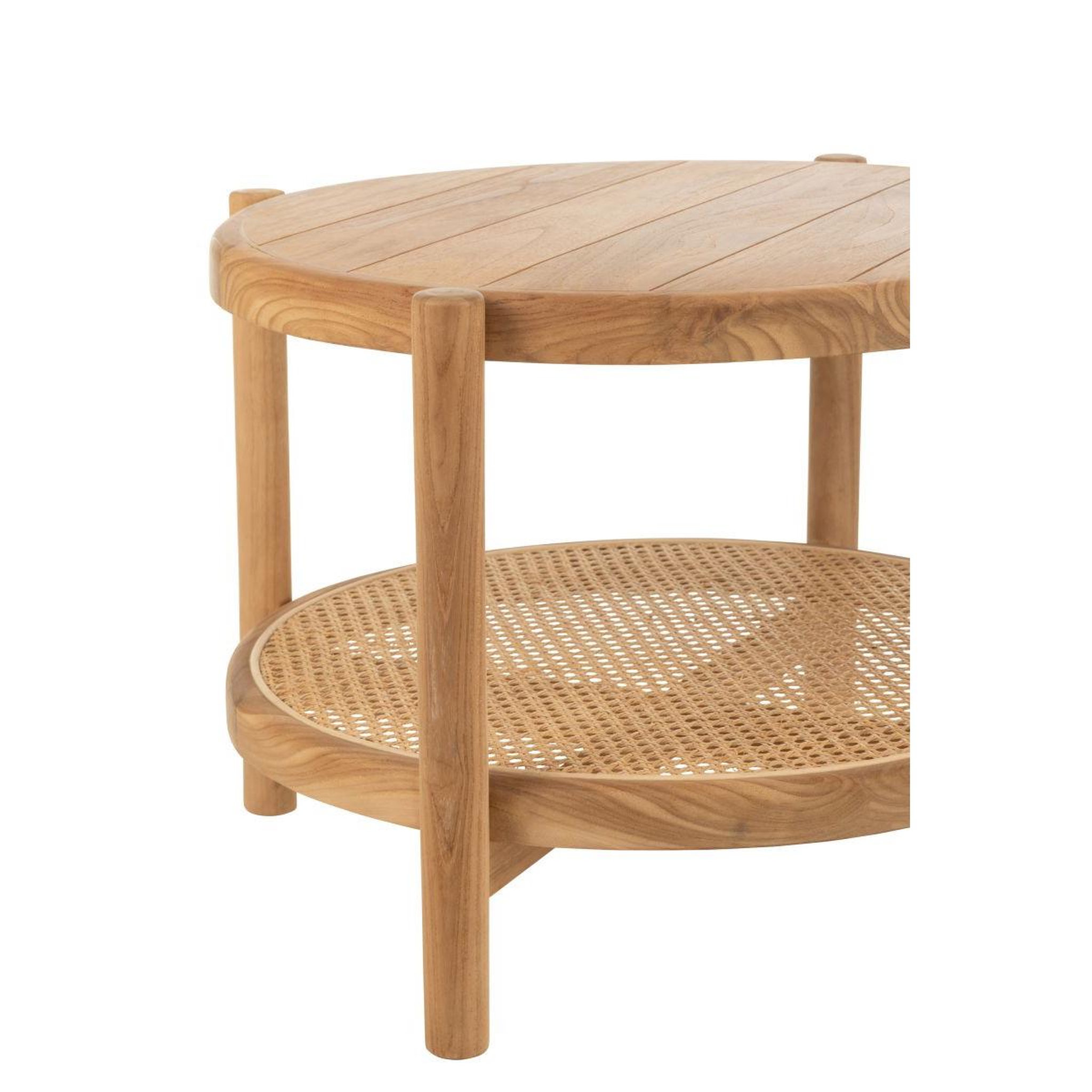 Voir la diapositive 3 : J-LINE Table basse en teck  luann  68cm naturel