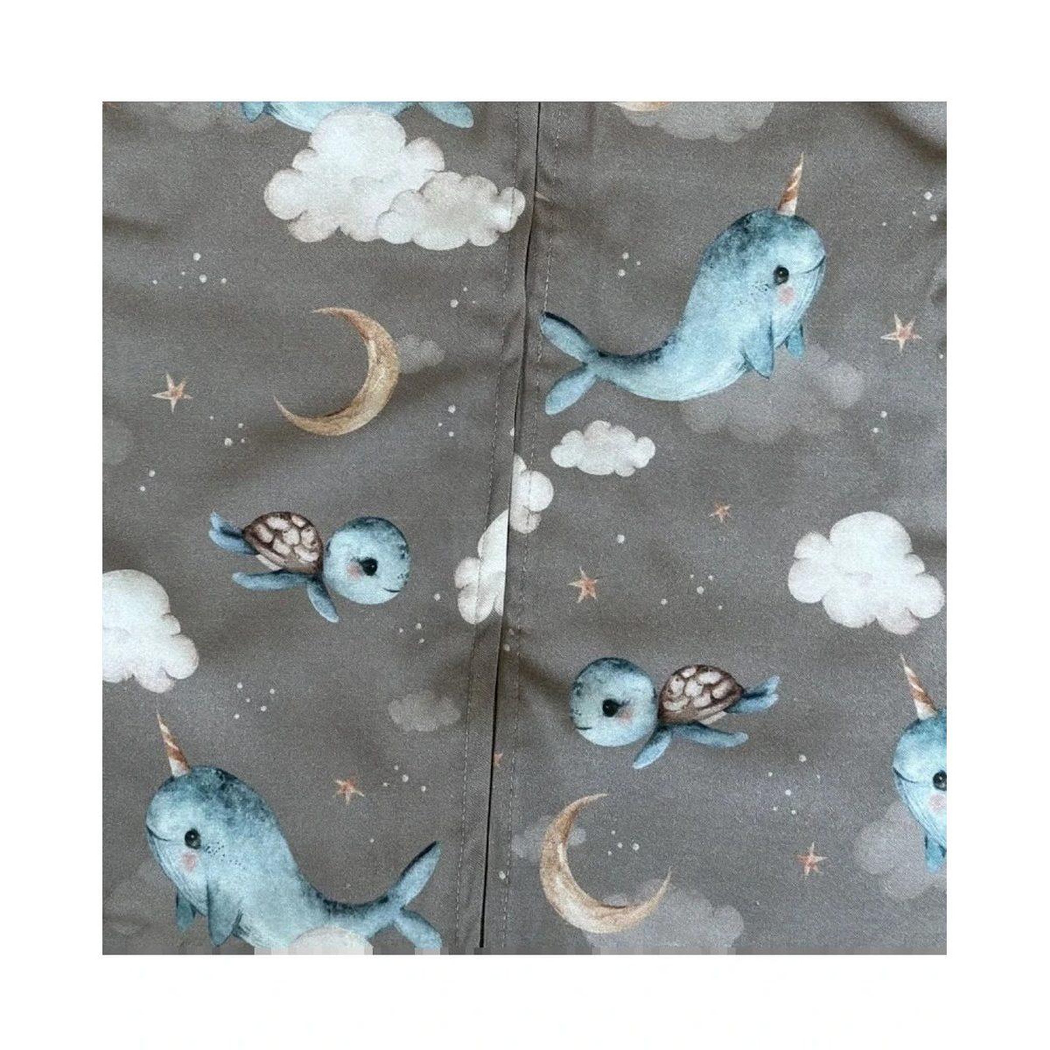 Voir la diapositive 2 : WALDIN Gigoteuse en bambou 40 × 64 cm 1,5 TOG - taille S - motif baleine, brun