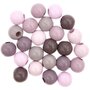 RICO DESIGN 24 Perles rondes - bois tons roses - 25 mm