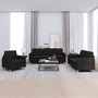 Voir la diapositive 1 : VIDAXL Ensemble de canapes 3 pcs avec coussins Noir Tissu