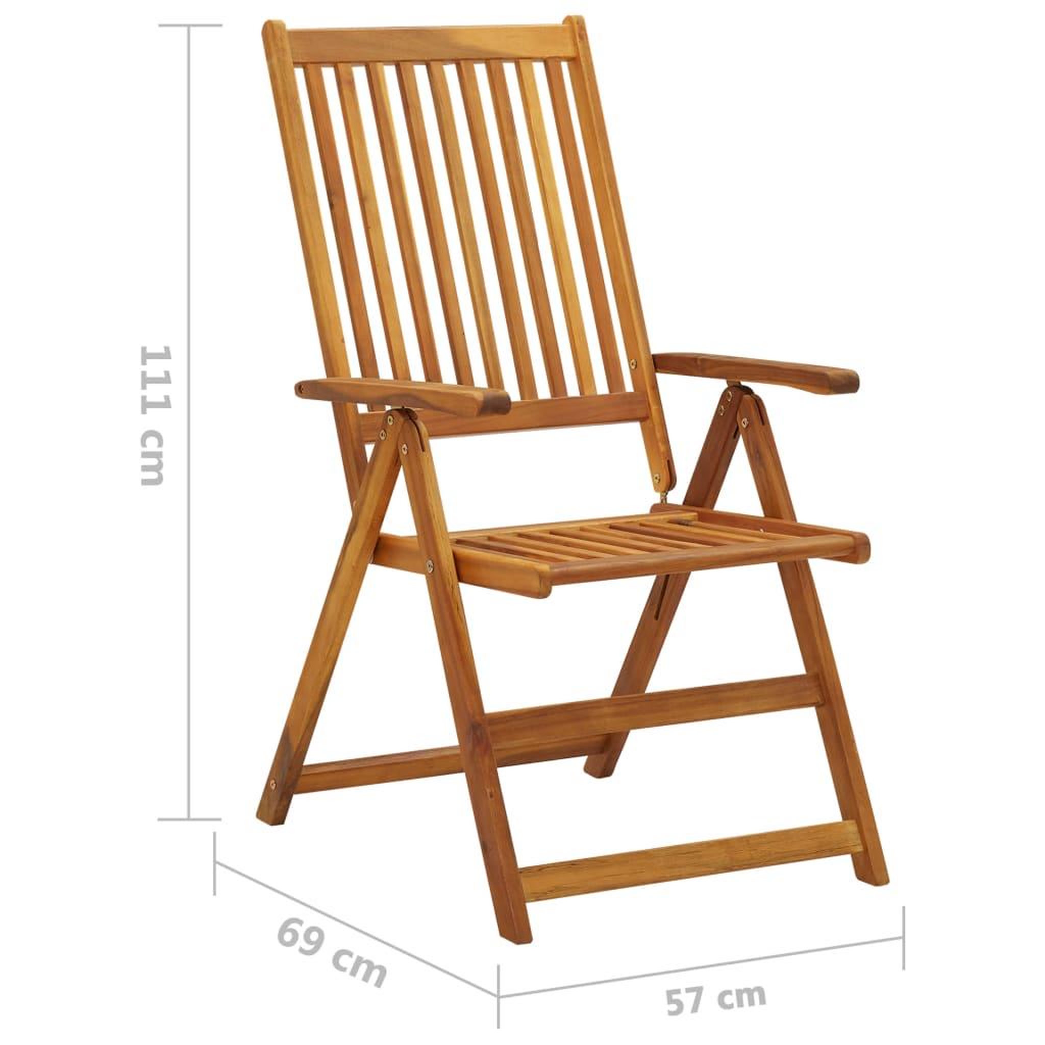 Voir la diapositive 6 : VIDAXL Chaises pliables de jardin avec coussins lot de 8 Bois d'acacia