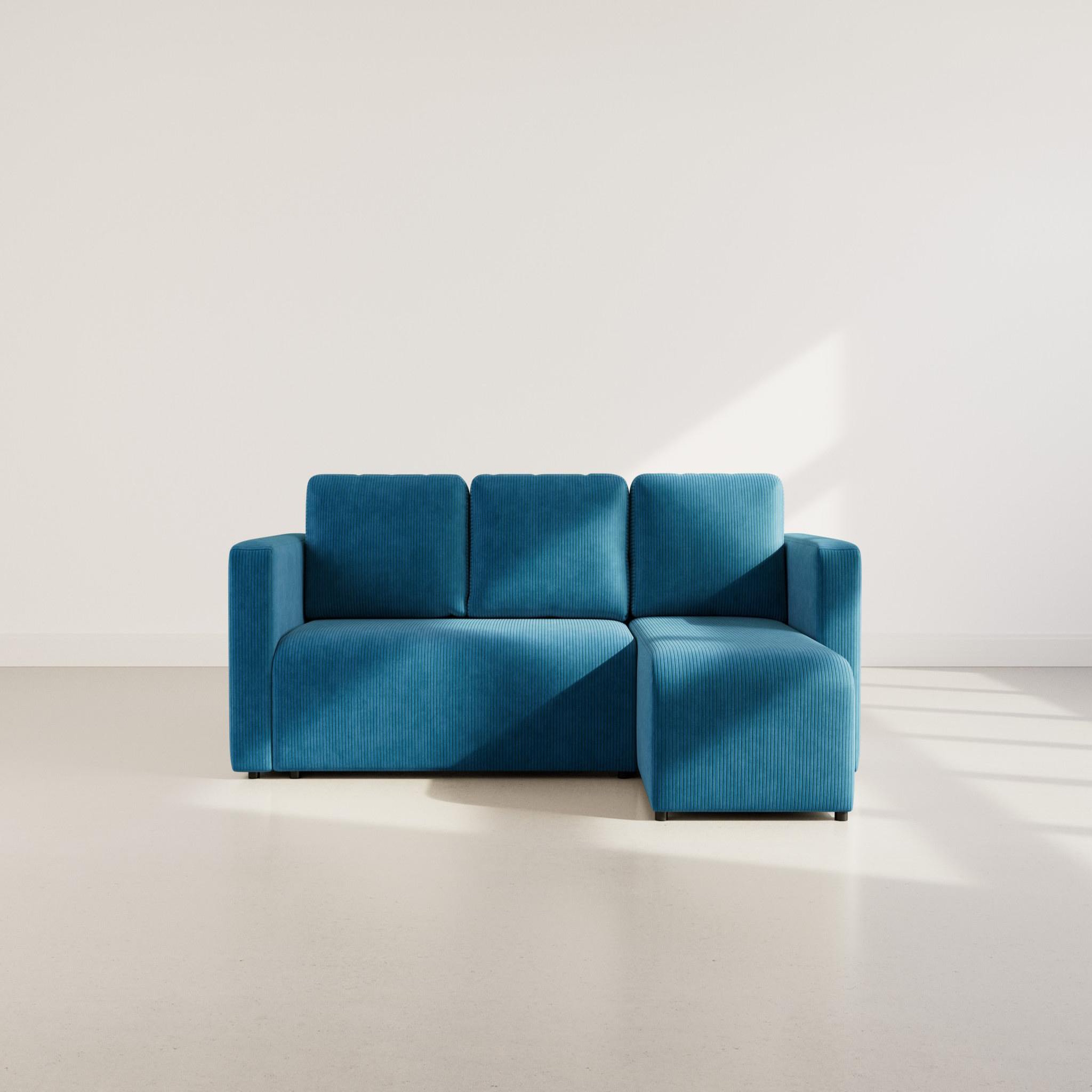 Voir la diapositive 5 : BEST MOBILIER Canopy - canapé d'angle réversible 4 places convertible avec coffre en velours côtelé