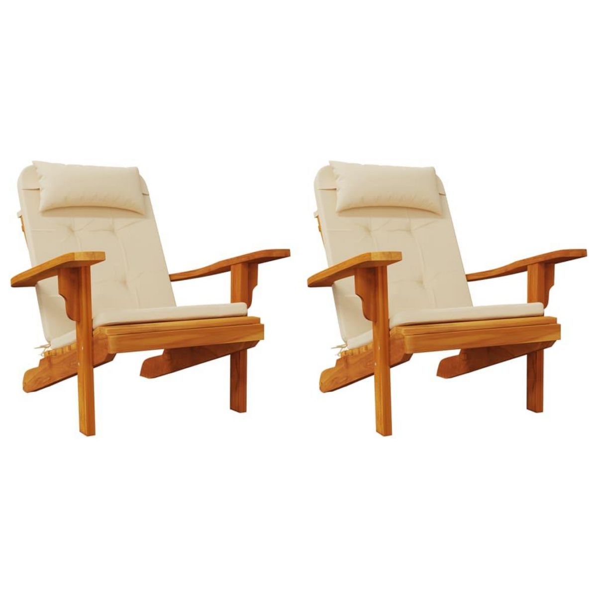 VIDAXL Coussins de chaise adirondack lot de 2 beige tissu oxford