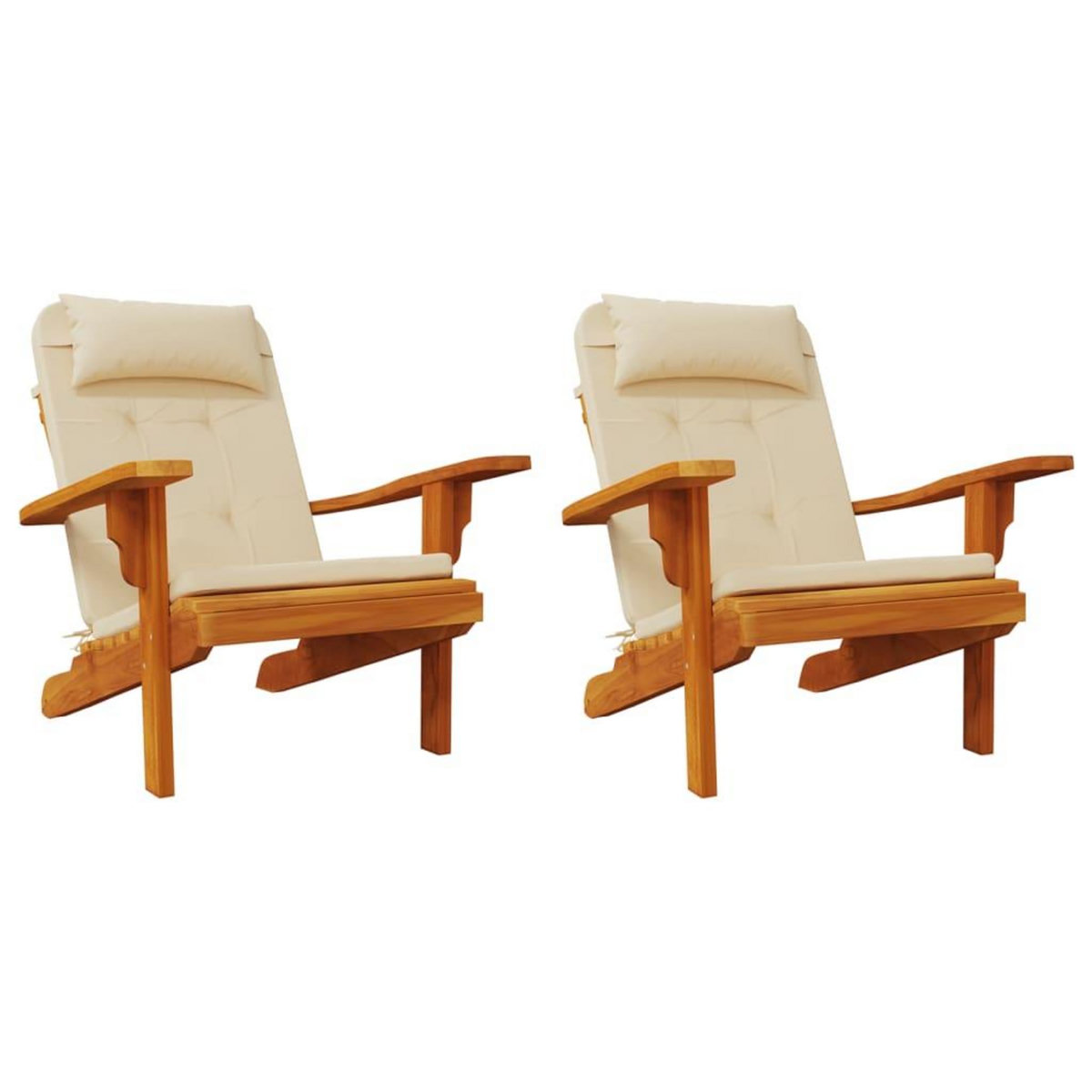 VIDAXL Coussins de chaise adirondack lot de 2 beige tissu oxford