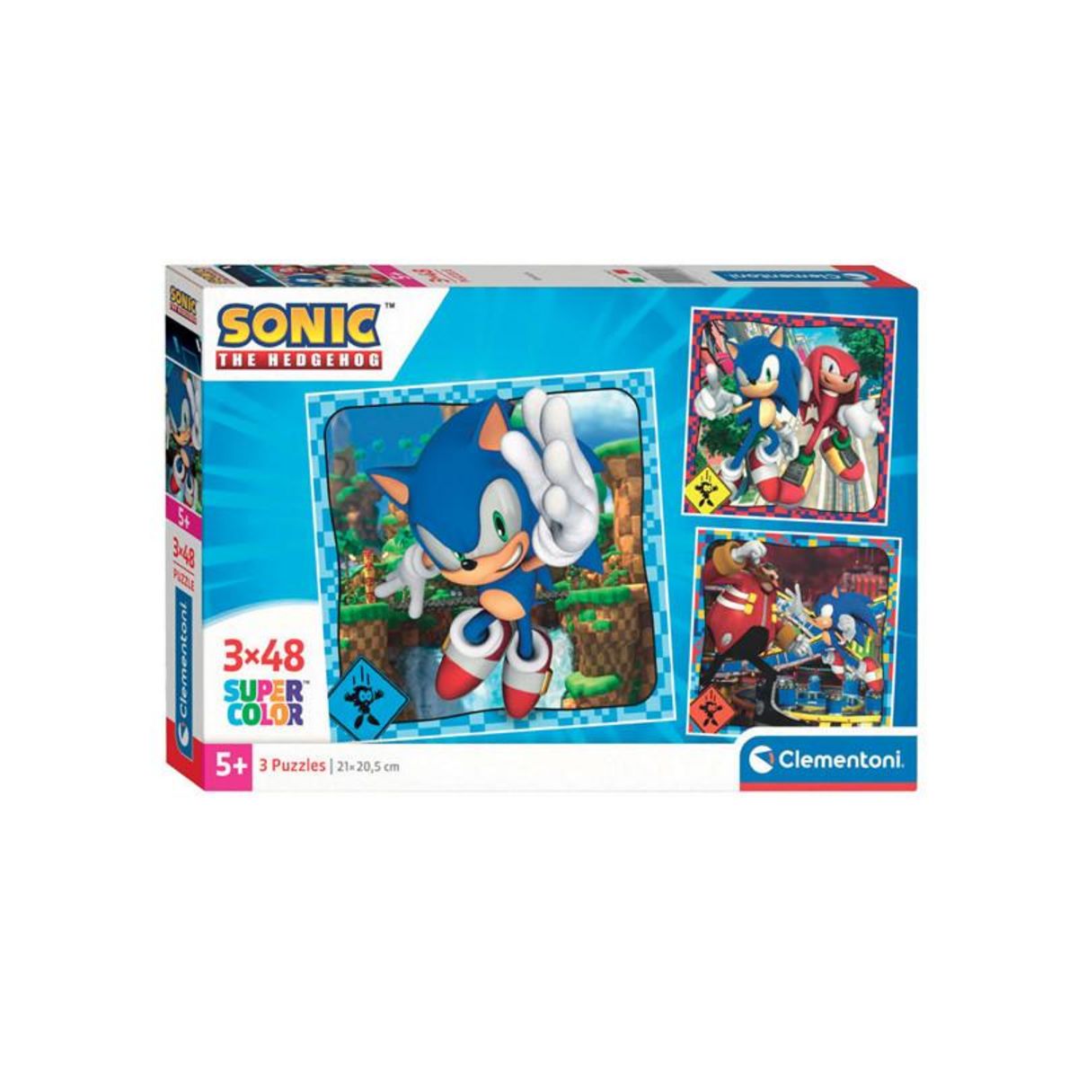 CLEMENTONI Clementoni Jigsaw Puzzle Super Color Square Sonic, 3x48pcs. 25320