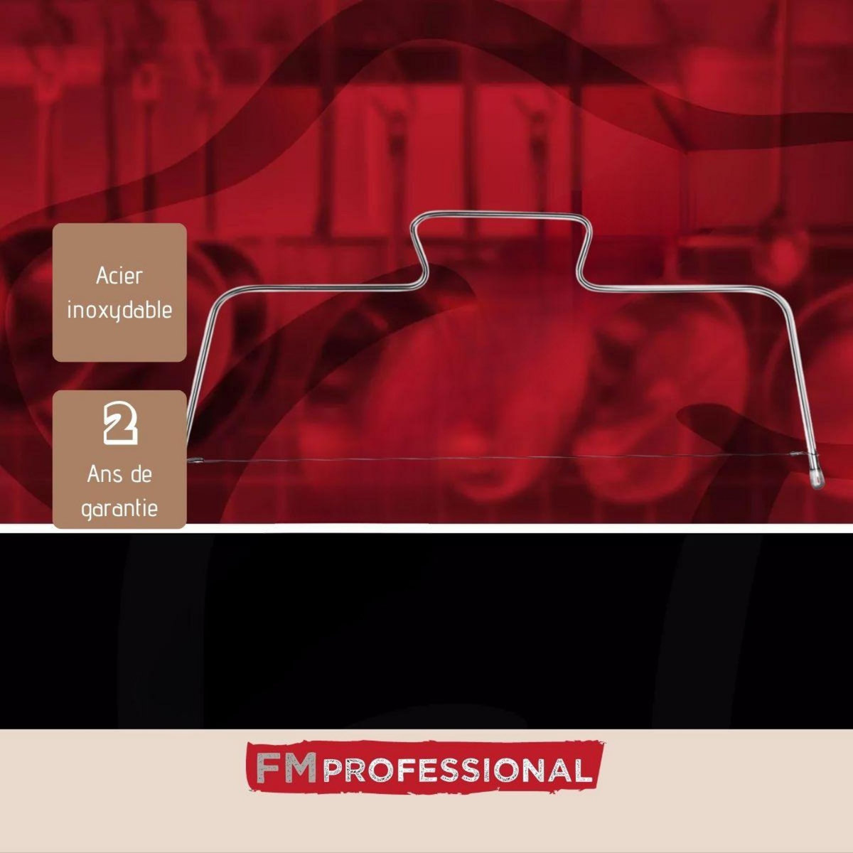 FM PROFESSIONAL Trancheur à gâteau avec deux fils de rechange FM Professional Pâtisserie